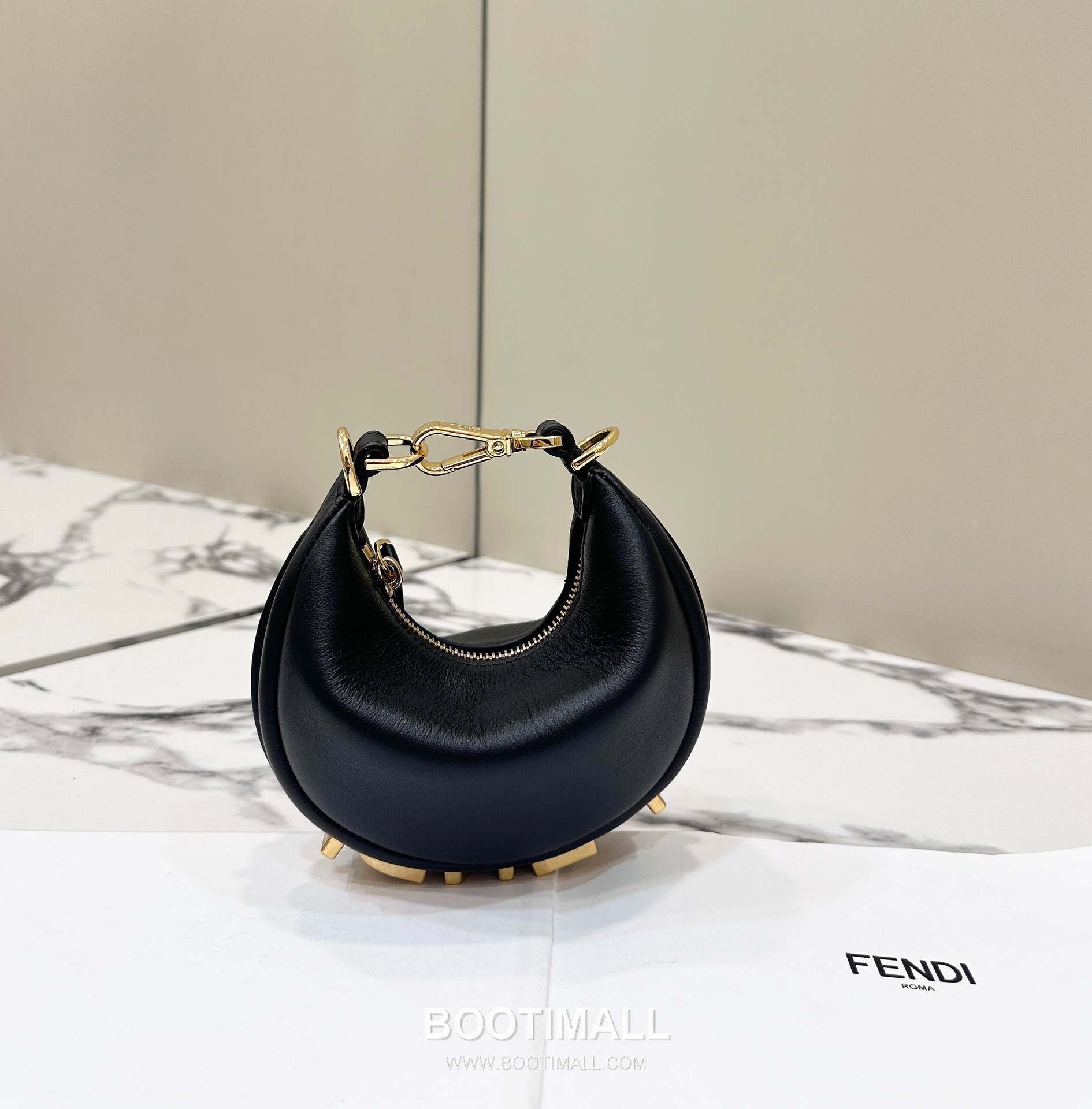 Fendi Fendigraphy Mini Cowhide Beige Shoulder Bag 펜디 그래피 미니 소가죽 베이지 숄더백 16.5cm 11