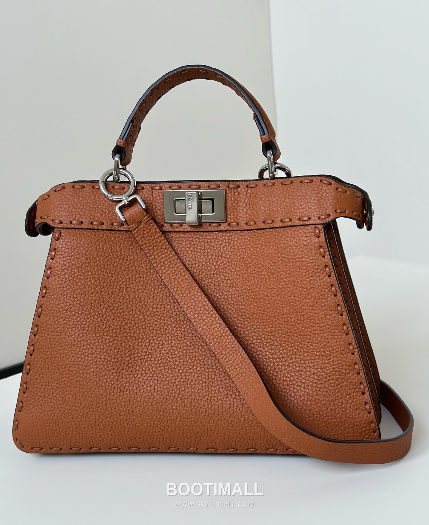 Fendi Peekaboo Small Calfskin Brown Top Handle Bag 펜디 피카부 스몰 80133 카프스킨 브라운 탑핸들백 27cm 6