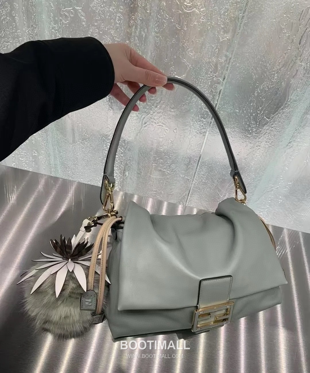 Fendi Mamma Baguette Large Lambskin Green Shoulder Bag 펜디 맘마 바게트 라지 램스킨 그린 숄더백 32cm 7