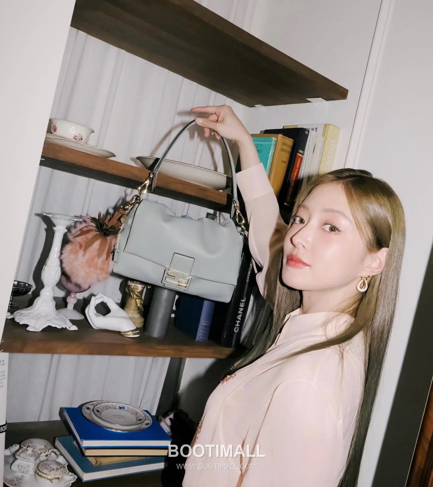 Fendi Mamma Baguette Large Lambskin Green Shoulder Bag 펜디 맘마 바게트 라지 램스킨 그린 숄더백 32cm 26