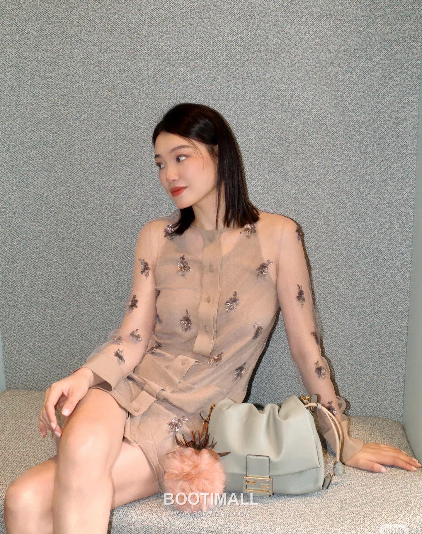 Fendi Mamma Baguette Large Lambskin Green Shoulder Bag 펜디 맘마 바게트 라지 램스킨 그린 숄더백 32cm 27