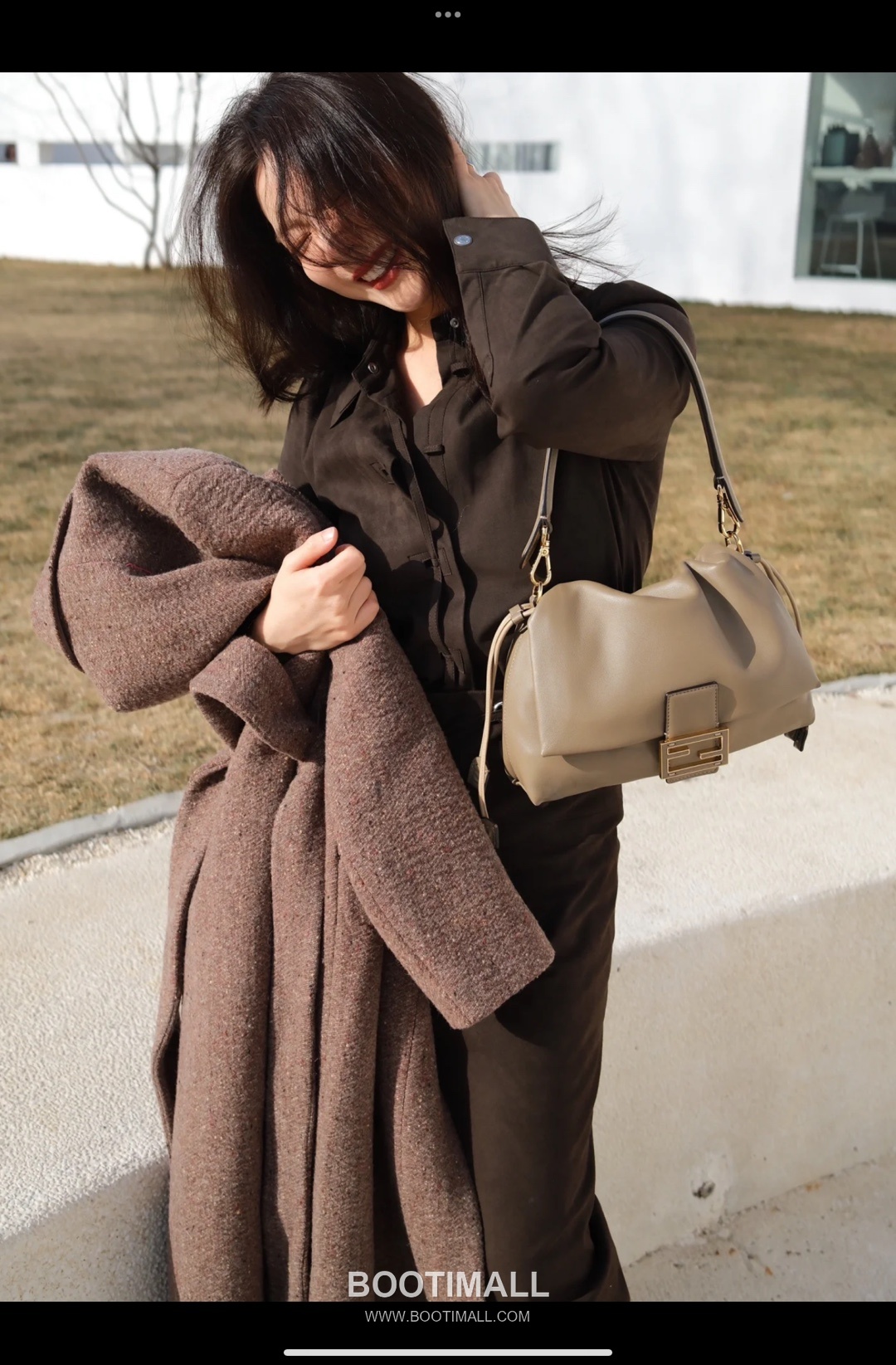 Fendi Mamma Baguette Large Lambskin Green Shoulder Bag 펜디 맘마 바게트 라지 램스킨 그린 숄더백 32cm 18