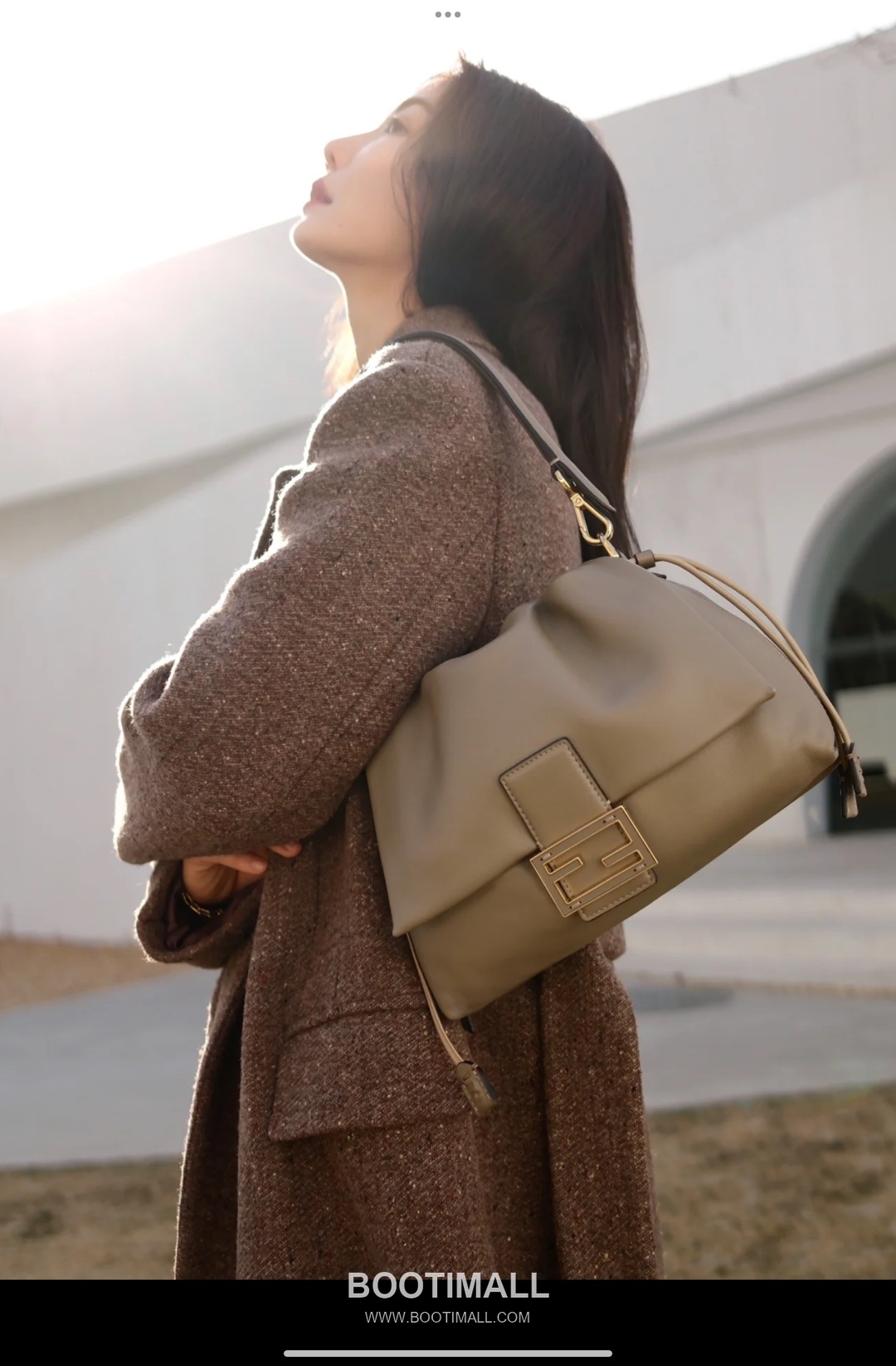 Fendi Mamma Baguette Large Lambskin Green Shoulder Bag 펜디 맘마 바게트 라지 램스킨 그린 숄더백 32cm 20