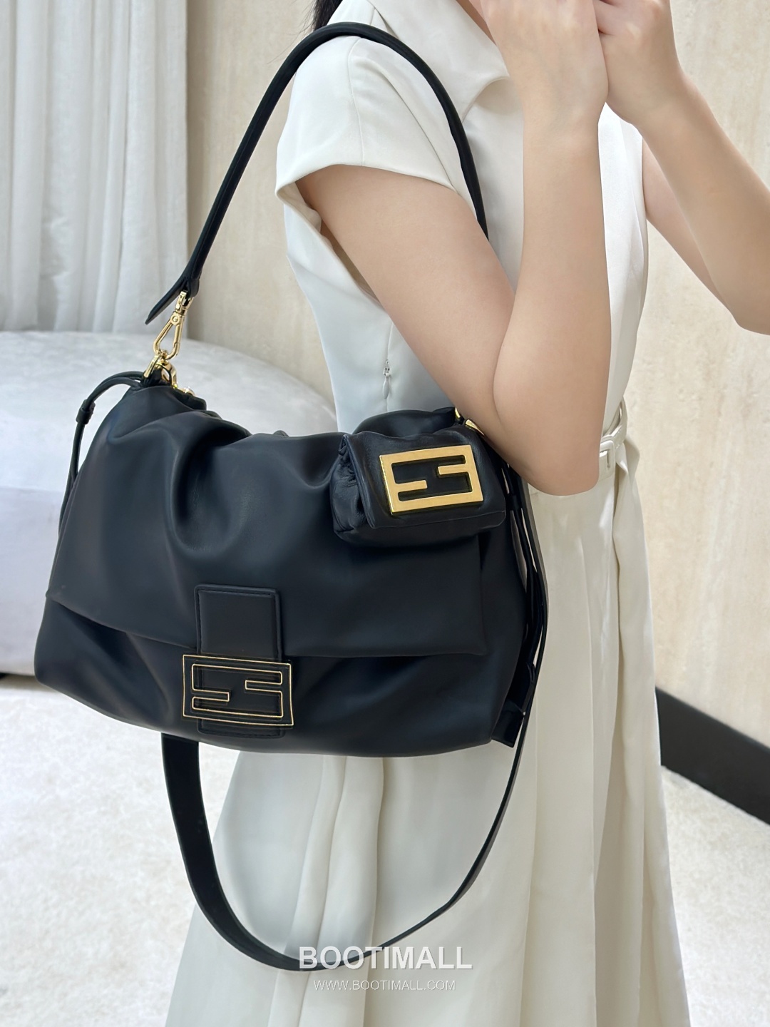 Fendi Mamma Baguette Large Lambskin Green Shoulder Bag 펜디 맘마 바게트 라지 램스킨 그린 숄더백 32cm 1