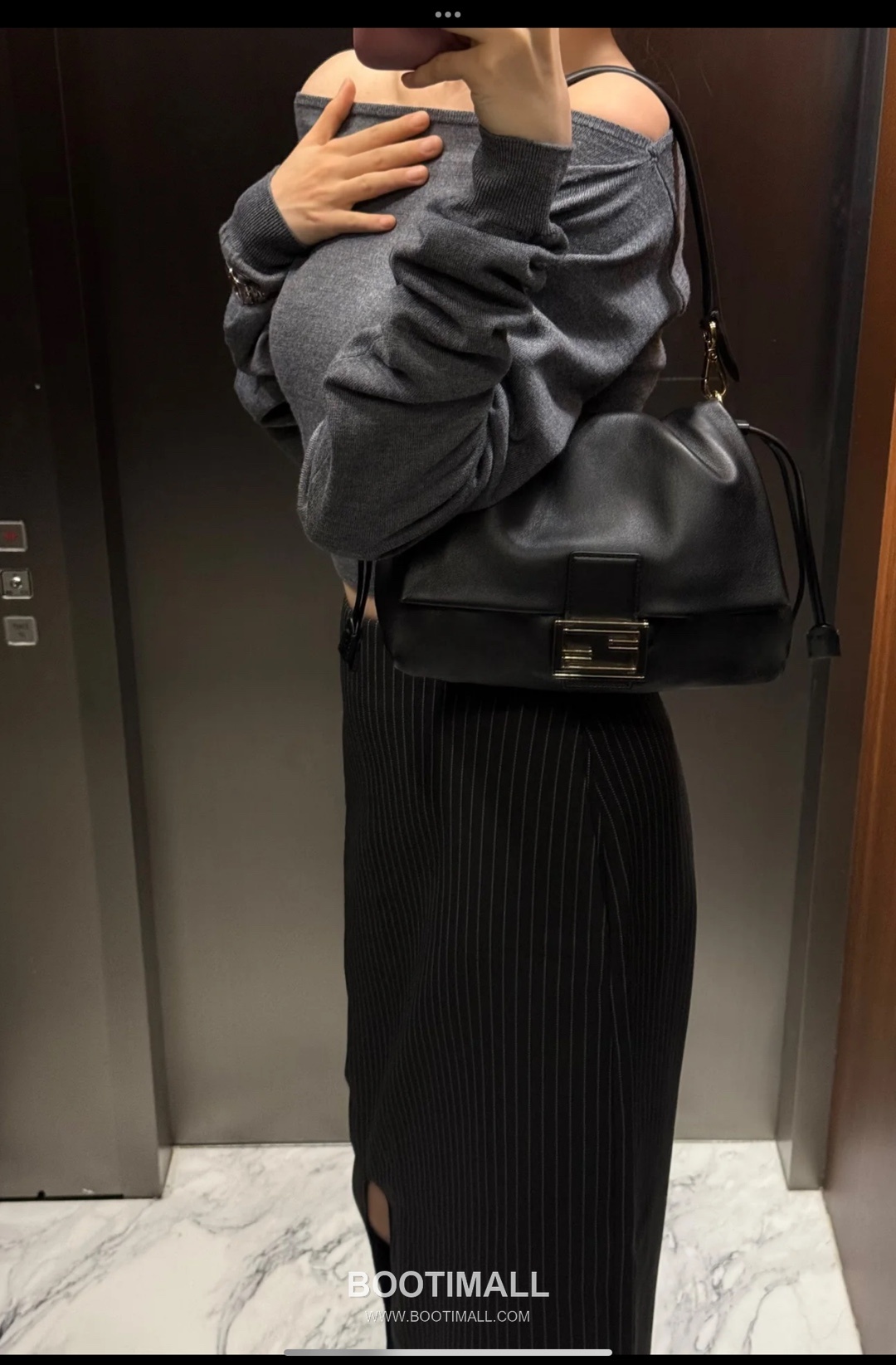 Fendi Mamma Baguette Large Lambskin Green Shoulder Bag 펜디 맘마 바게트 라지 램스킨 그린 숄더백 32cm 13