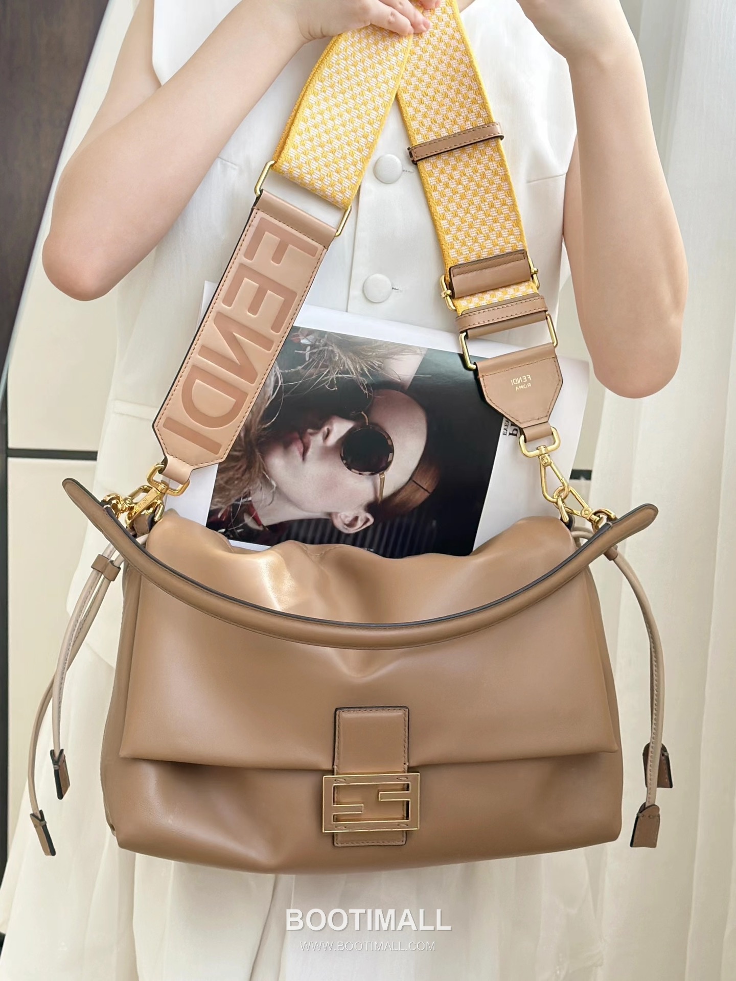 Fendi Mamma Baguette Large Lambskin Green Shoulder Bag 펜디 맘마 바게트 라지 램스킨 그린 숄더백 32cm 3