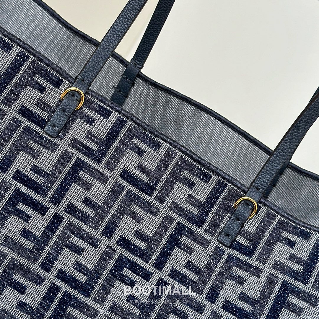 Fendi Roll Reversible FF Denim Blue Tote Bag 펜디 롤 리버서블 FF 데님 블루 토트백 35cm 11