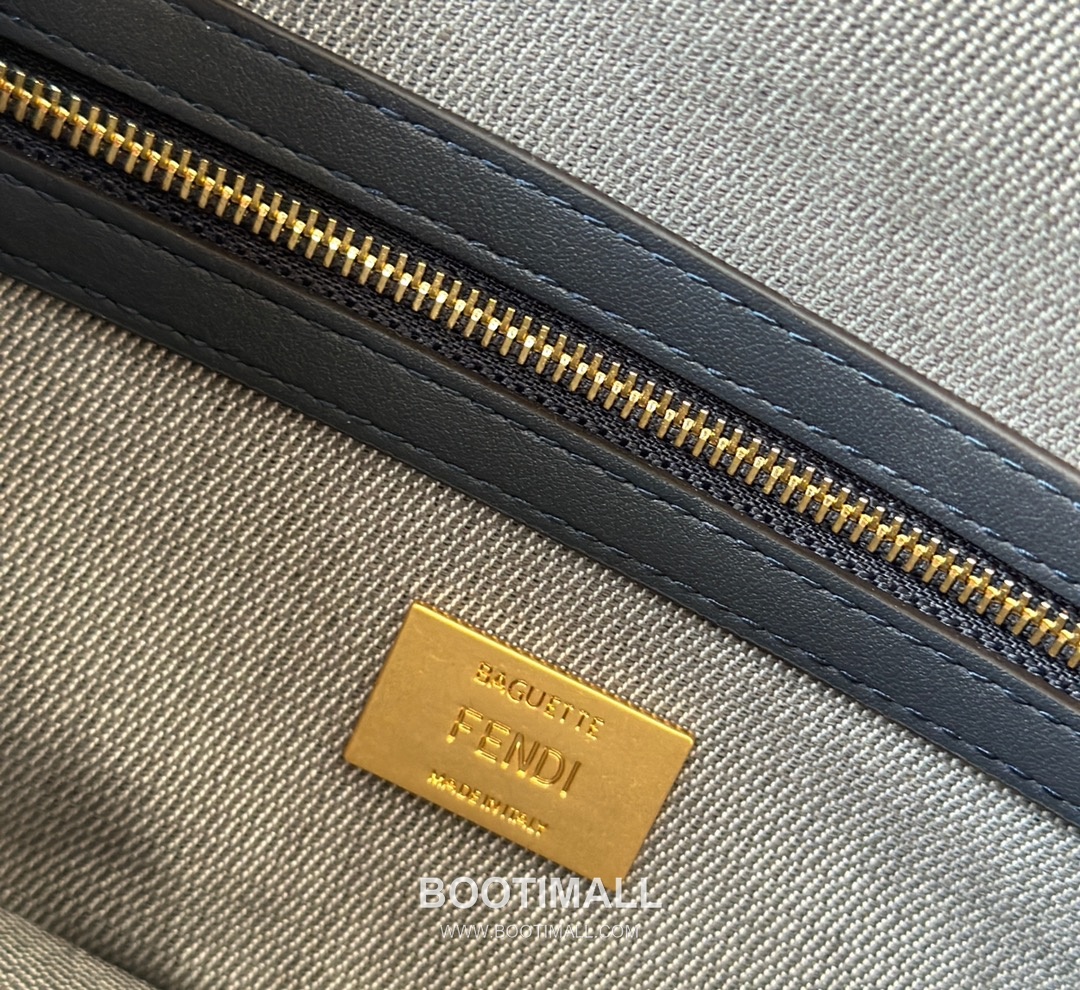 Fendi Baguette Medium FF Chenille Navy Shoulder Bag 펜디 바게트 미디엄 FF 셰닐 네이비 숄더백 27cm 15