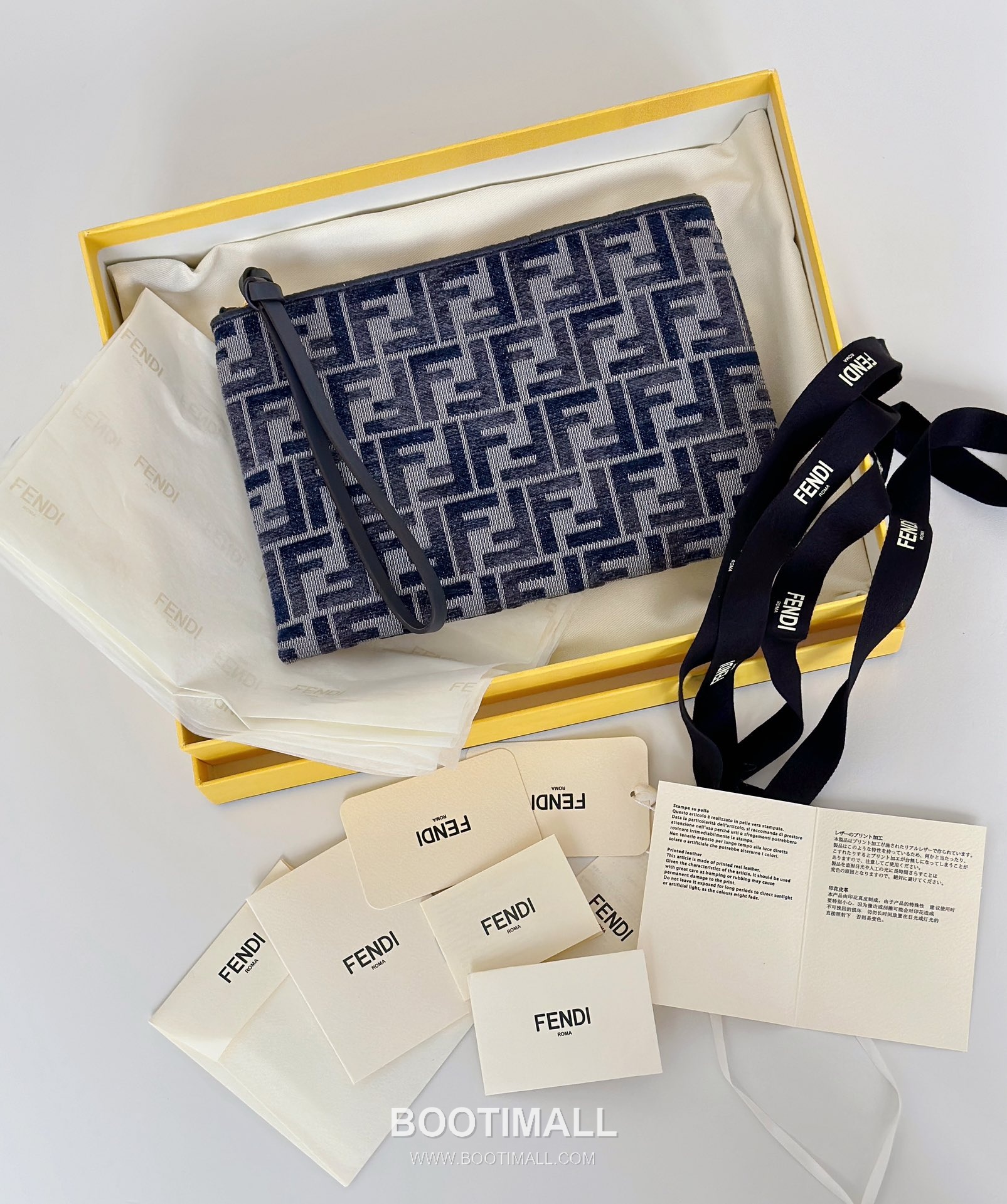 Fendi FF Gradient Calfskin Zip Clutch Bag 펜디 FF 그라데이션 송아지가죽 집 클러치백 25cm 9