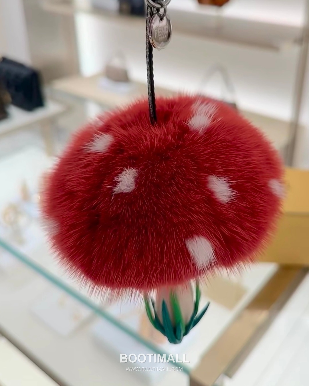 Fendi Mushroom Fur Charm Mink Brown Bag 펜디 머쉬룸 퍼 참 밍크 브라운 백 12cm 4