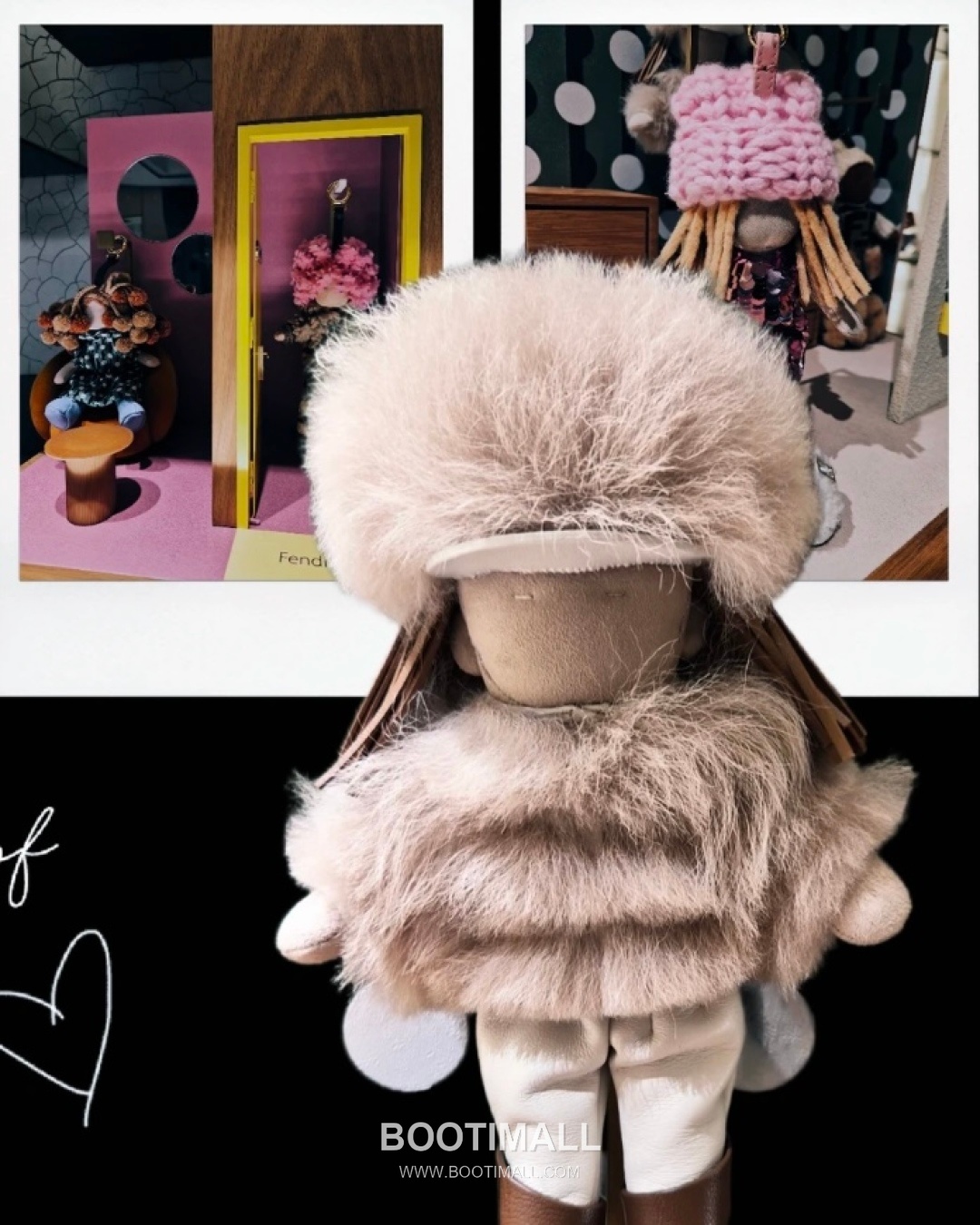 Fendi Silvia Doll Charm Mink Fur Black Bag 펜디 실비아 인형 참 밍크 퍼 블랙 백 18cm 5