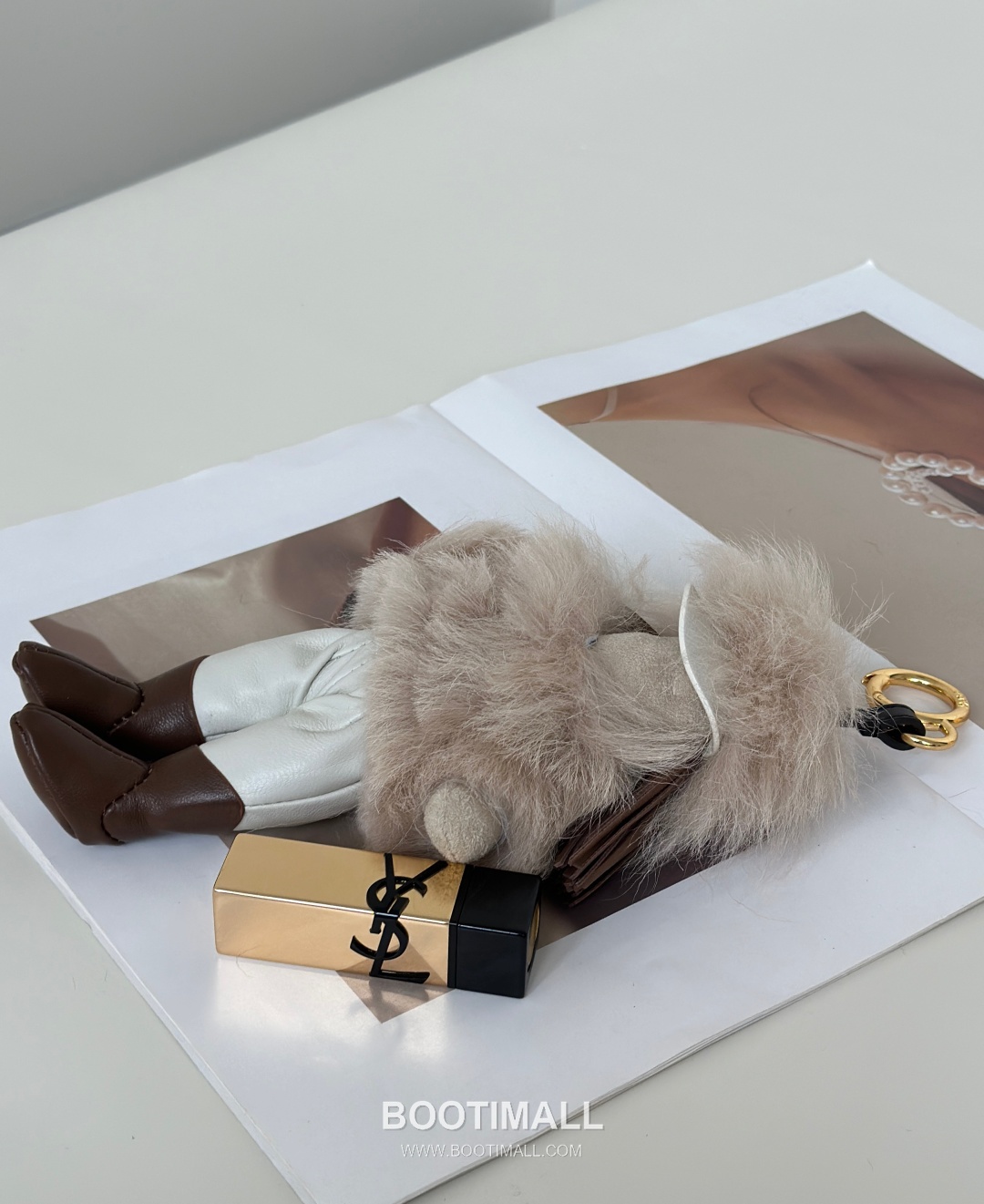 Fendi Silvia Doll Charm Mink Fur Black Bag 펜디 실비아 인형 참 밍크 퍼 블랙 백 18cm 15