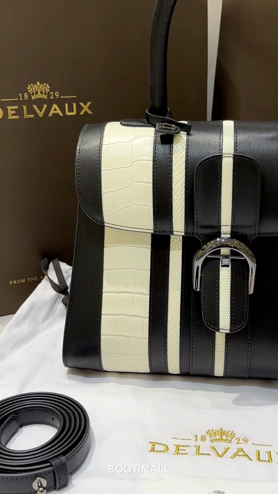 Delvaux Brillant BL Box Calf & Exotic Leather 델보 브리앙 BL 토트 숄더백 20cm 10