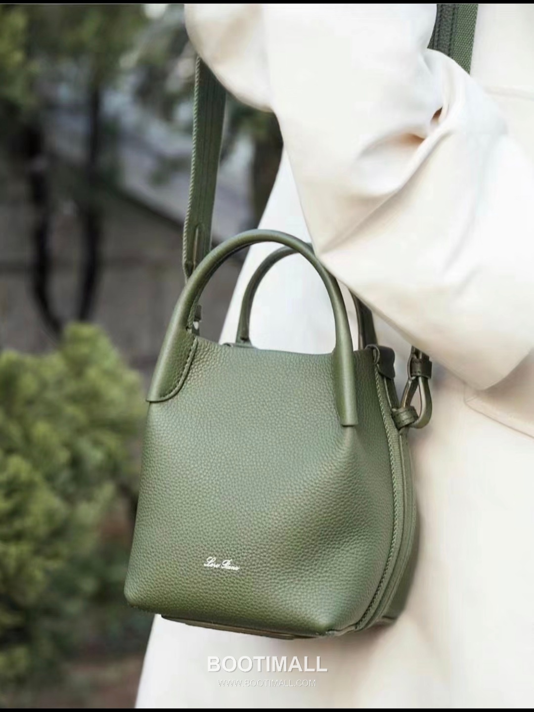 Loro Piana Mini Bucket Dark Green Bag 로로피아나 미니 버킷 다크그린 5