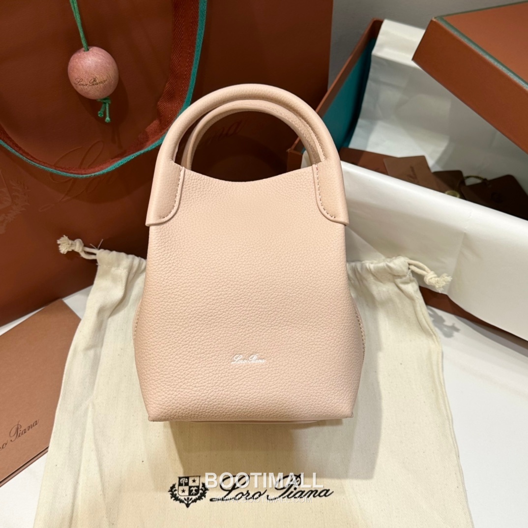 Loro Piana Pian Calfskin Pink Bucket Bag 로로피아나 Pian 카프스킨 핑크 버킷백 8
