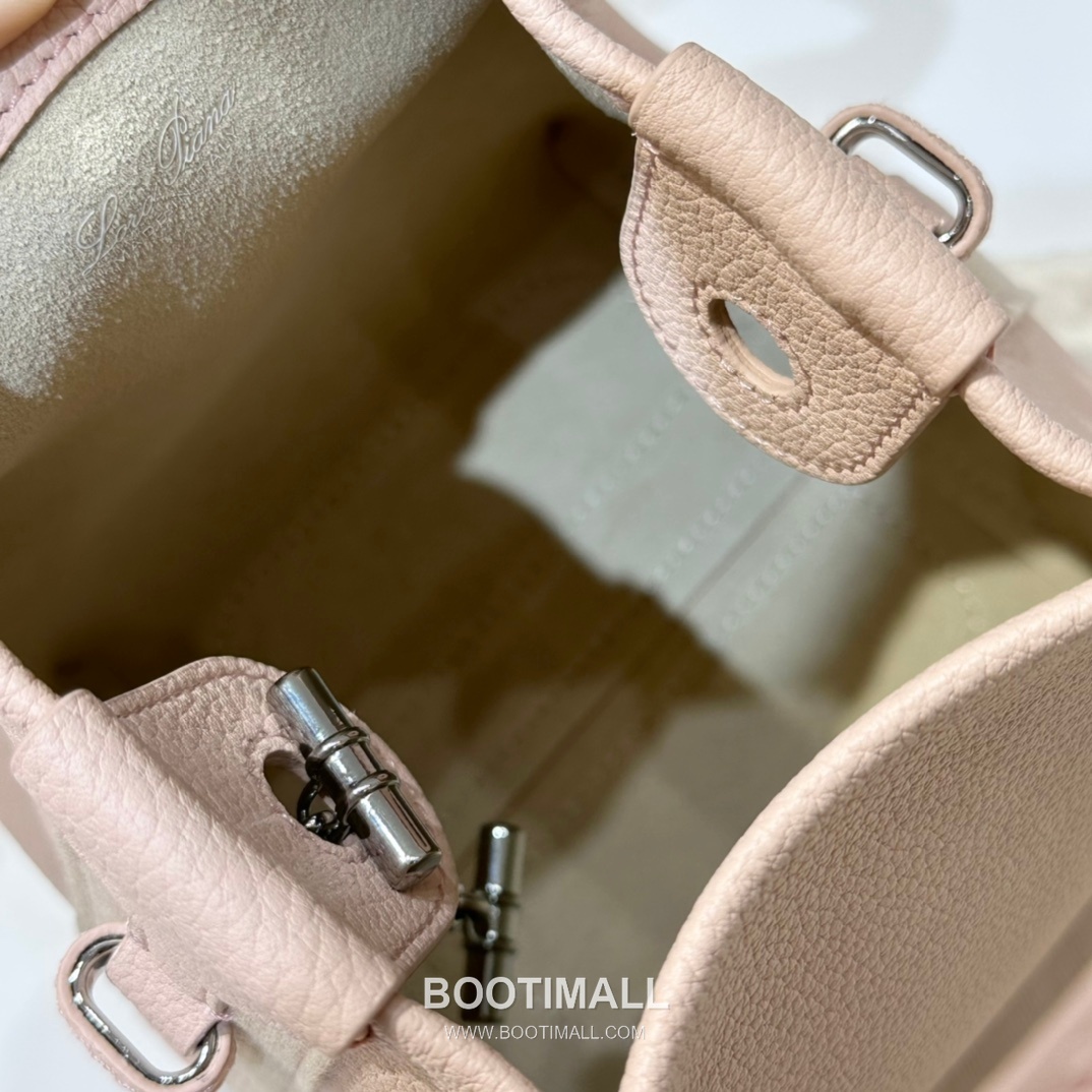 Loro Piana Pian Calfskin Pink Bucket Bag 로로피아나 Pian 카프스킨 핑크 버킷백 14