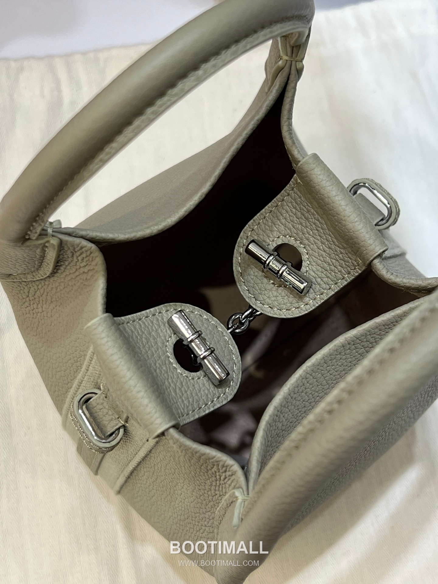 Loro Piana Pian Calfskin Green Bucket Bag 로로피아나 Pian 카프스킨 그린 버킷백 14