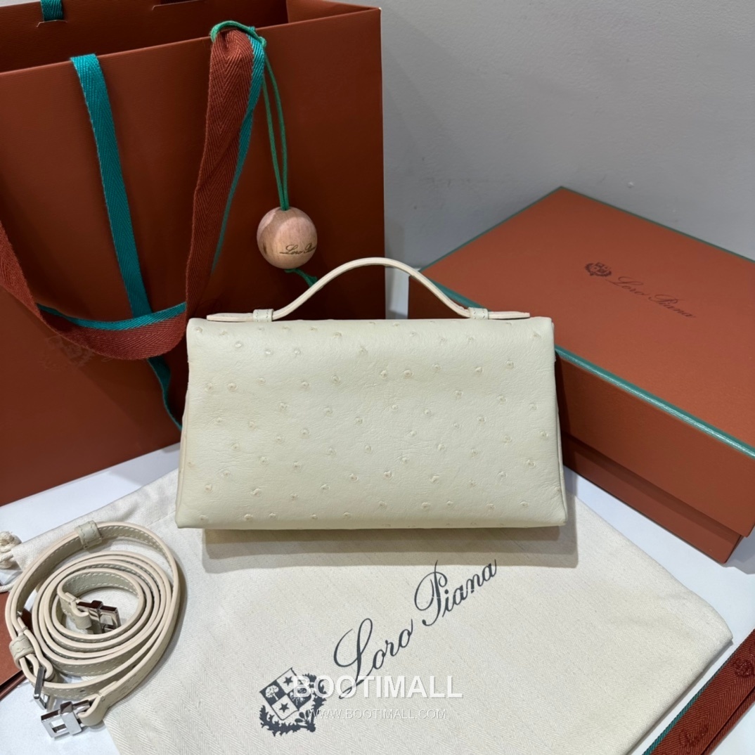 Loro Piana Extra Pocket L19 Ostrich Embossed Calfskin Bag 로로피아나 엑스트라 포켓 L19 오스트리치 엠보스 카프스킨 탑핸들 크로스백 19cm 3