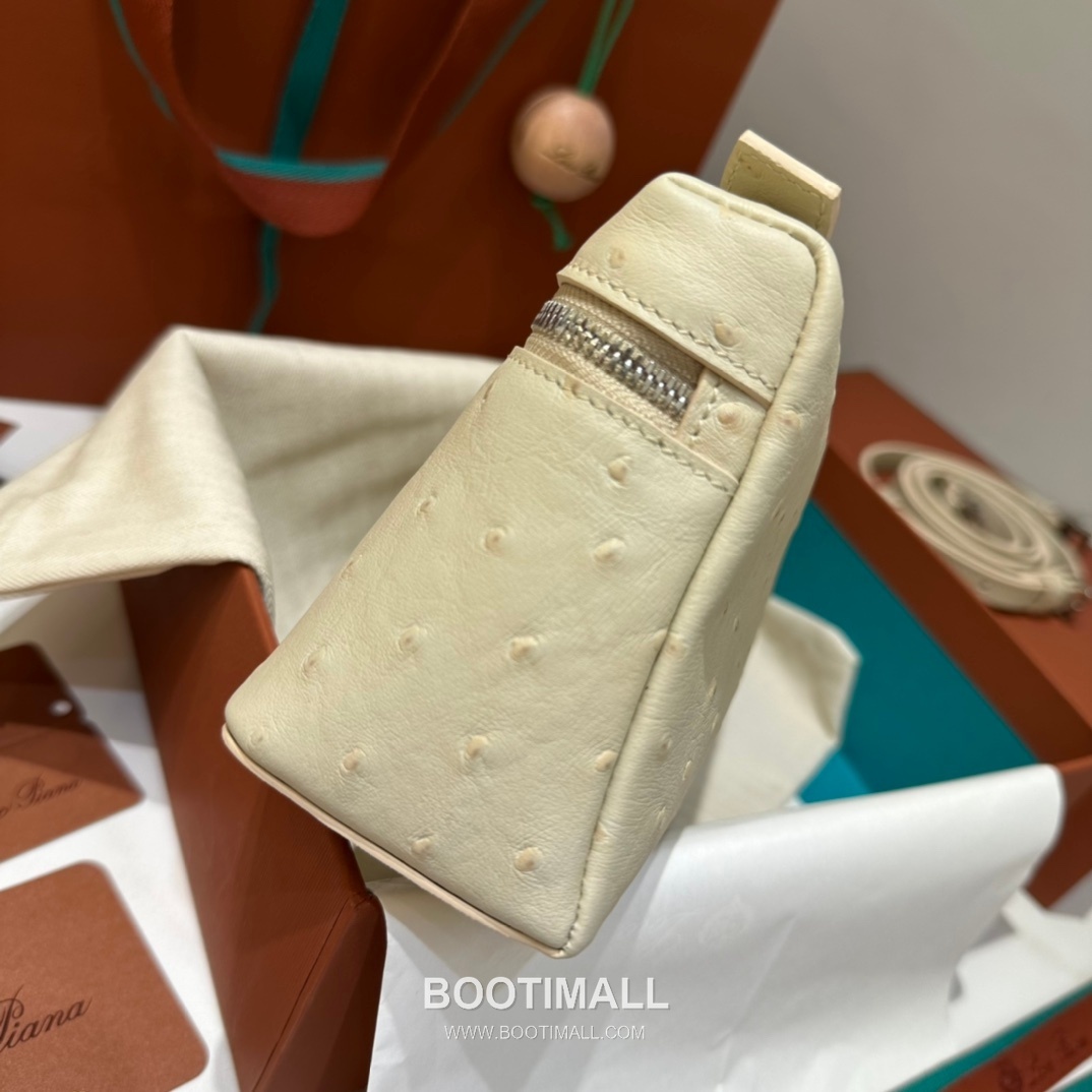 Loro Piana Extra Pocket L19 Ostrich Embossed Calfskin Bag 로로피아나 엑스트라 포켓 L19 오스트리치 엠보스 카프스킨 탑핸들 크로스백 19cm 5