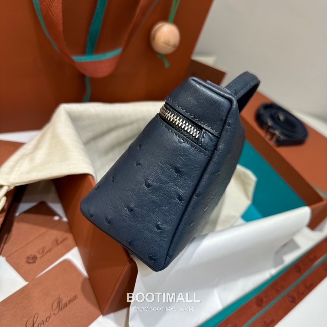 Loro Piana Extra Pocket L19 Ostrich Embossed Calfskin Bag 로로피아나 엑스트라 포켓 L19 오스트리치 엠보스 카프스킨 탑핸들 크로스백 19cm 5