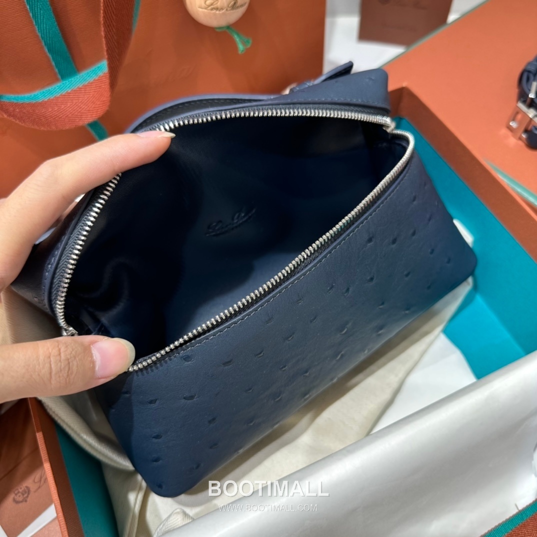 Loro Piana Extra Pocket L19 Ostrich Embossed Calfskin Bag 로로피아나 엑스트라 포켓 L19 오스트리치 엠보스 카프스킨 탑핸들 크로스백 19cm 7