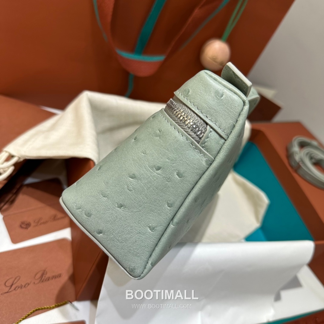 Loro Piana Extra Pocket L19 Ostrich Embossed Calfskin Bag 로로피아나 엑스트라 포켓 L19 오스트리치 엠보스 카프스킨 탑핸들 크로스백 19cm 5