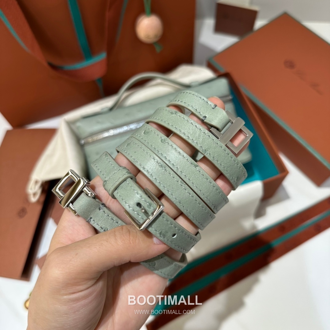 Loro Piana Extra Pocket L19 Ostrich Embossed Calfskin Bag 로로피아나 엑스트라 포켓 L19 오스트리치 엠보스 카프스킨 탑핸들 크로스백 19cm 6