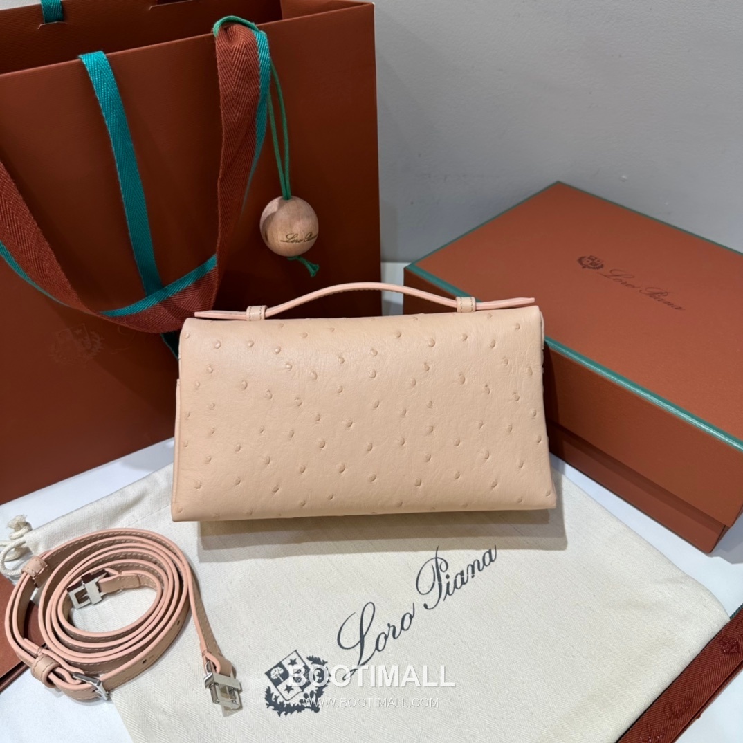Loro Piana Extra Pocket L19 Ostrich Embossed Calfskin Bag 로로피아나 엑스트라 포켓 L19 오스트리치 엠보스 카프스킨 탑핸들 크로스백 19cm 3