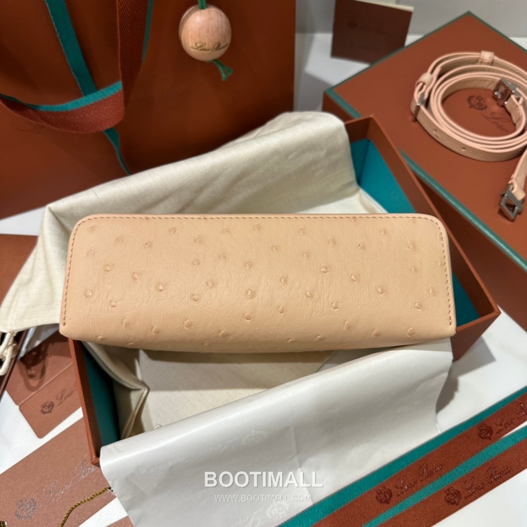 Loro Piana Extra Pocket L19 Ostrich Embossed Calfskin Bag 로로피아나 엑스트라 포켓 L19 오스트리치 엠보스 카프스킨 탑핸들 크로스백 19cm 9