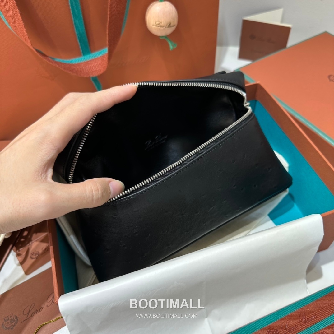 Loro Piana Extra Pocket L19 Ostrich Embossed Calfskin Bag 로로피아나 엑스트라 포켓 L19 오스트리치 엠보스 카프스킨 탑핸들 크로스백 19cm 6