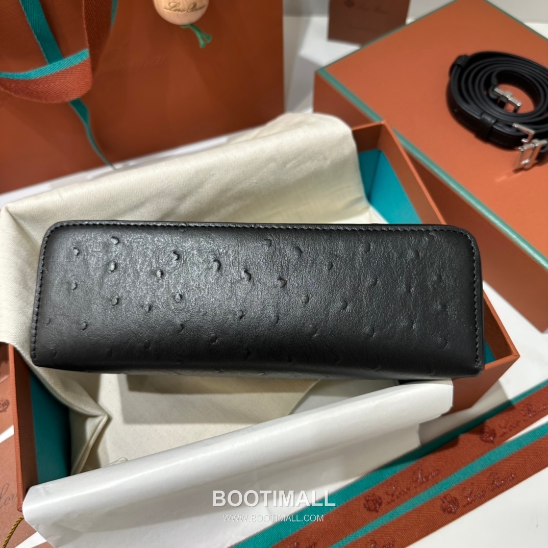 Loro Piana Extra Pocket L19 Ostrich Embossed Calfskin Bag 로로피아나 엑스트라 포켓 L19 오스트리치 엠보스 카프스킨 탑핸들 크로스백 19cm 9