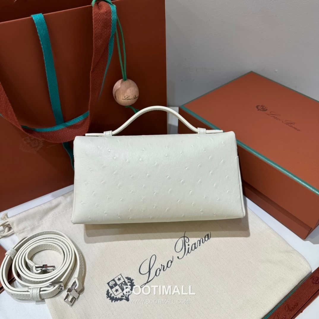 Loro Piana Extra Pocket L19 Ostrich Embossed Calfskin Bag 로로피아나 엑스트라 포켓 L19 오스트리치 엠보스 카프스킨 탑핸들 크로스백 19cm 3