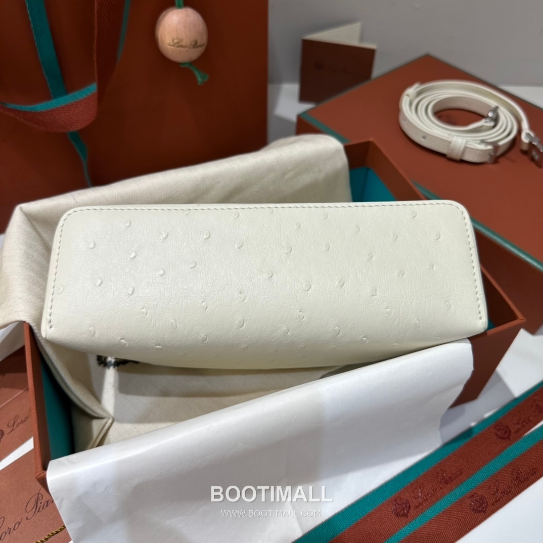 Loro Piana Extra Pocket L19 Ostrich Embossed Calfskin Bag 로로피아나 엑스트라 포켓 L19 오스트리치 엠보스 카프스킨 탑핸들 크로스백 19cm 9