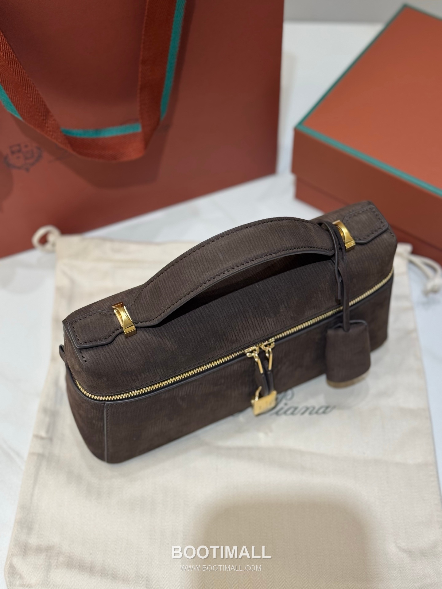 Loro Piana Extra Bag 23 Saddle Leather Dark Brown Top Handle 로로피아나 엑스트라 백 23 새들 레더 다크 브라운 탑핸들백 23cm 10