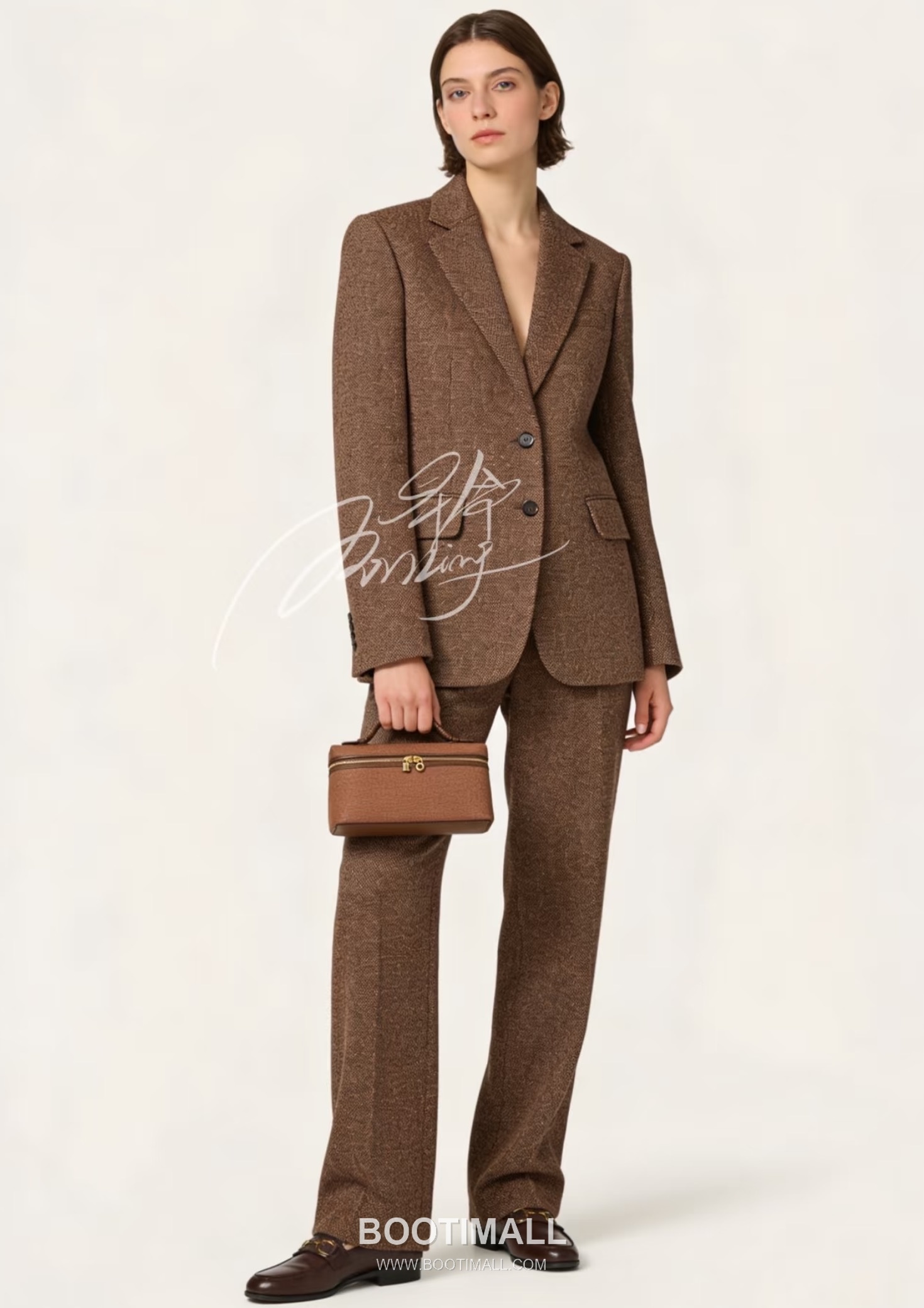 Loro Piana Extra Bag 23 Canvas & Saddle Leather Bag 로로피아나 엑스트라 백 23 캔버스 새들 레더 더블지퍼 숄더 크로스백 23cm 1