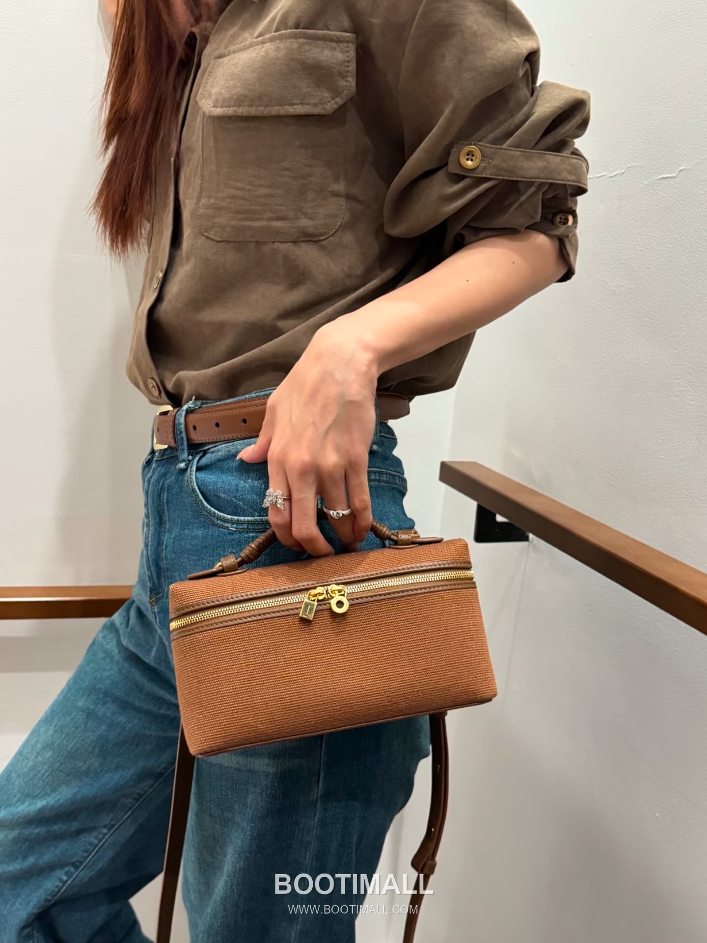 Loro Piana Extra Bag 23 Canvas & Saddle Leather Bag 로로피아나 엑스트라 백 23 캔버스 새들 레더 더블지퍼 숄더 크로스백 23cm 2