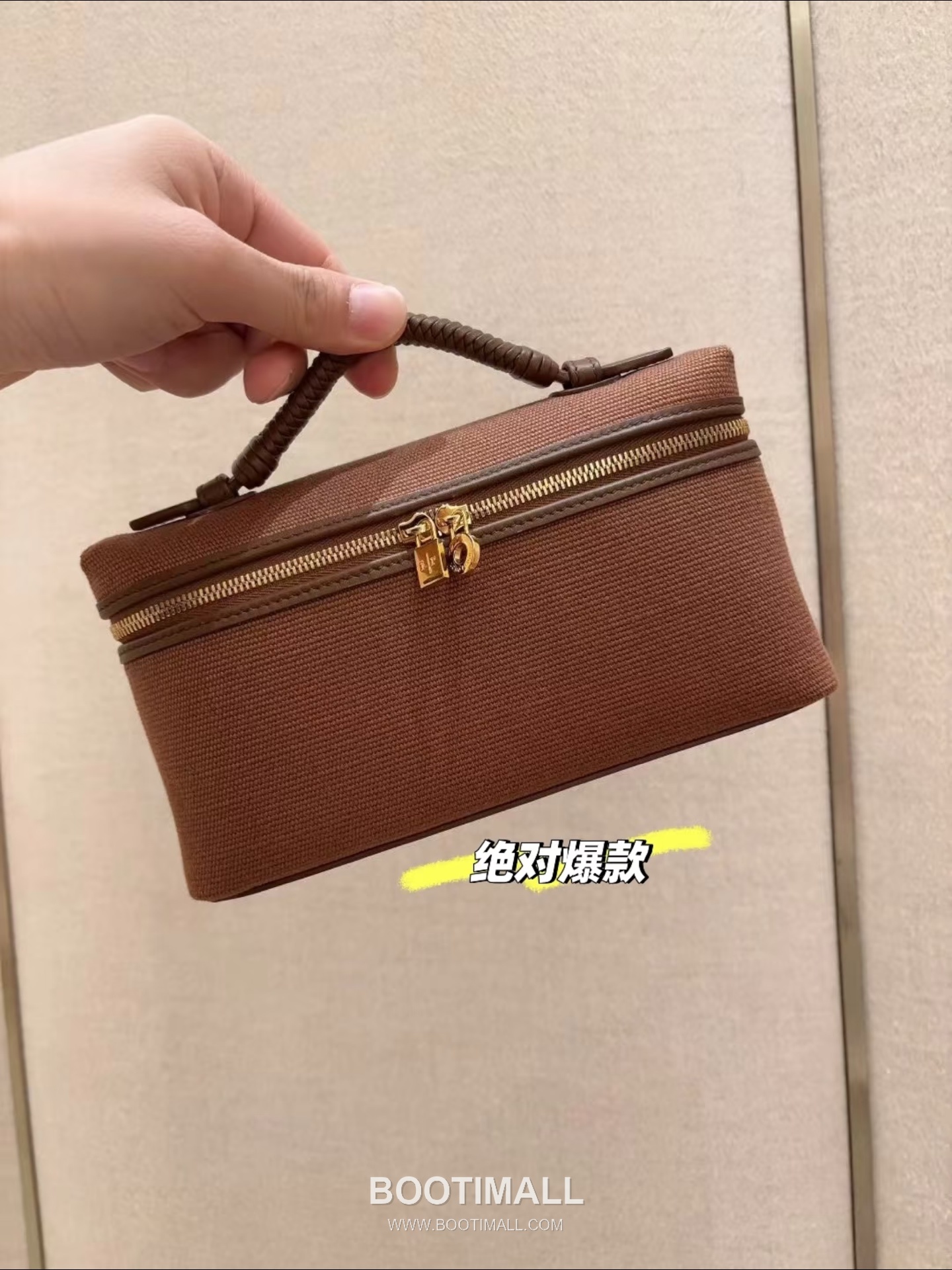 Loro Piana Extra Bag 23 Canvas & Saddle Leather Bag 로로피아나 엑스트라 백 23 캔버스 새들 레더 더블지퍼 숄더 크로스백 23cm 5