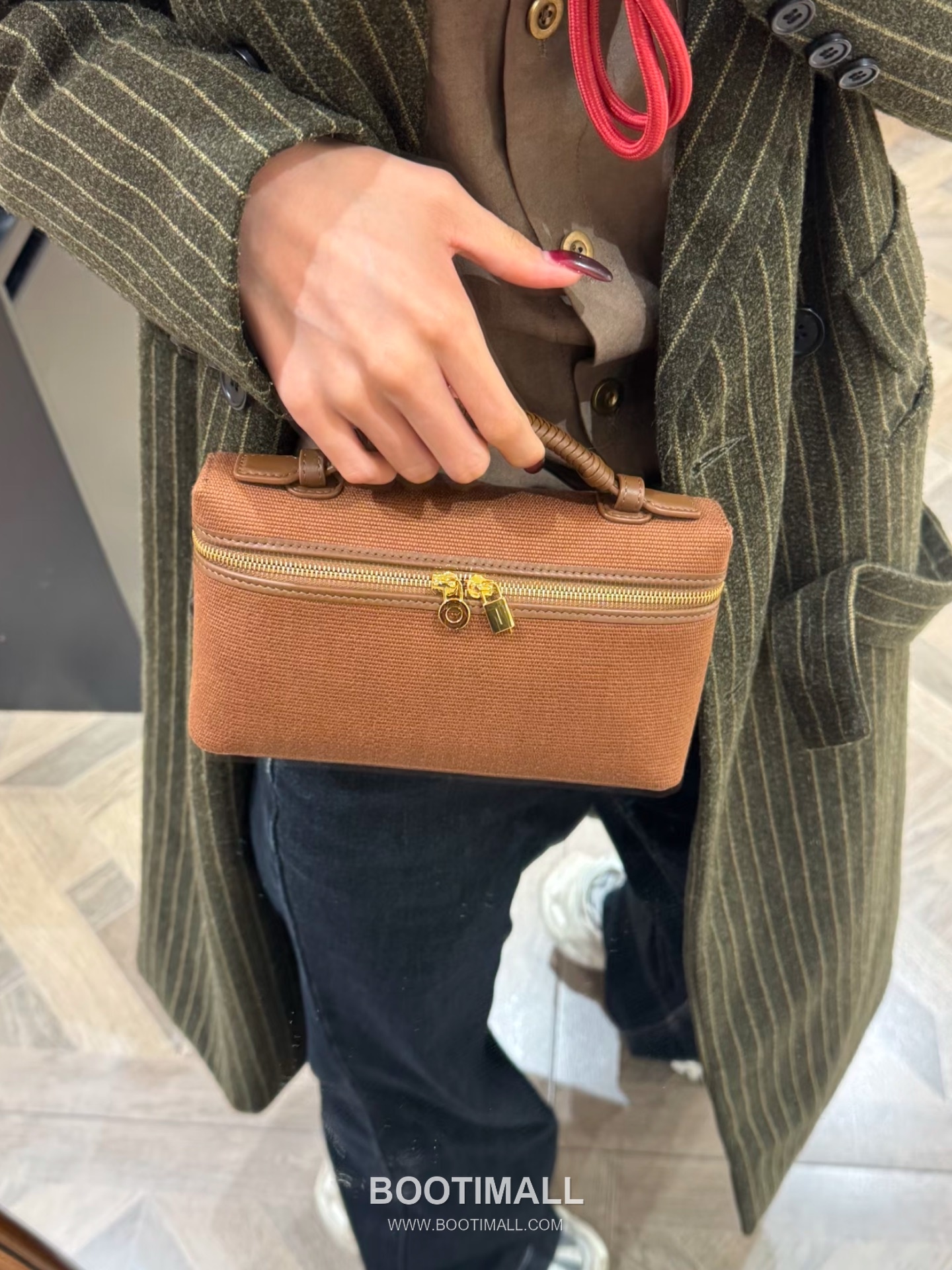 Loro Piana Extra Bag 23 Canvas & Saddle Leather Bag 로로피아나 엑스트라 백 23 캔버스 새들 레더 더블지퍼 숄더 크로스백 23cm 9