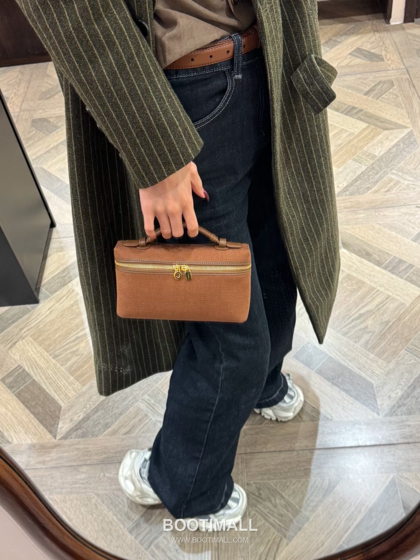 Loro Piana Extra Bag 23 Canvas & Saddle Leather Bag 로로피아나 엑스트라 백 23 캔버스 새들 레더 더블지퍼 숄더 크로스백 23cm 10