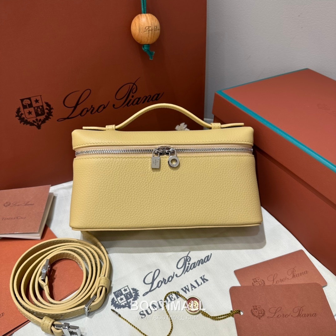 Loro Piana Extra Bag 23 Canvas & Saddle Leather Bag 로로피아나 엑스트라 백 23 캔버스 새들 레더 더블지퍼 숄더 크로스백 23cm 11