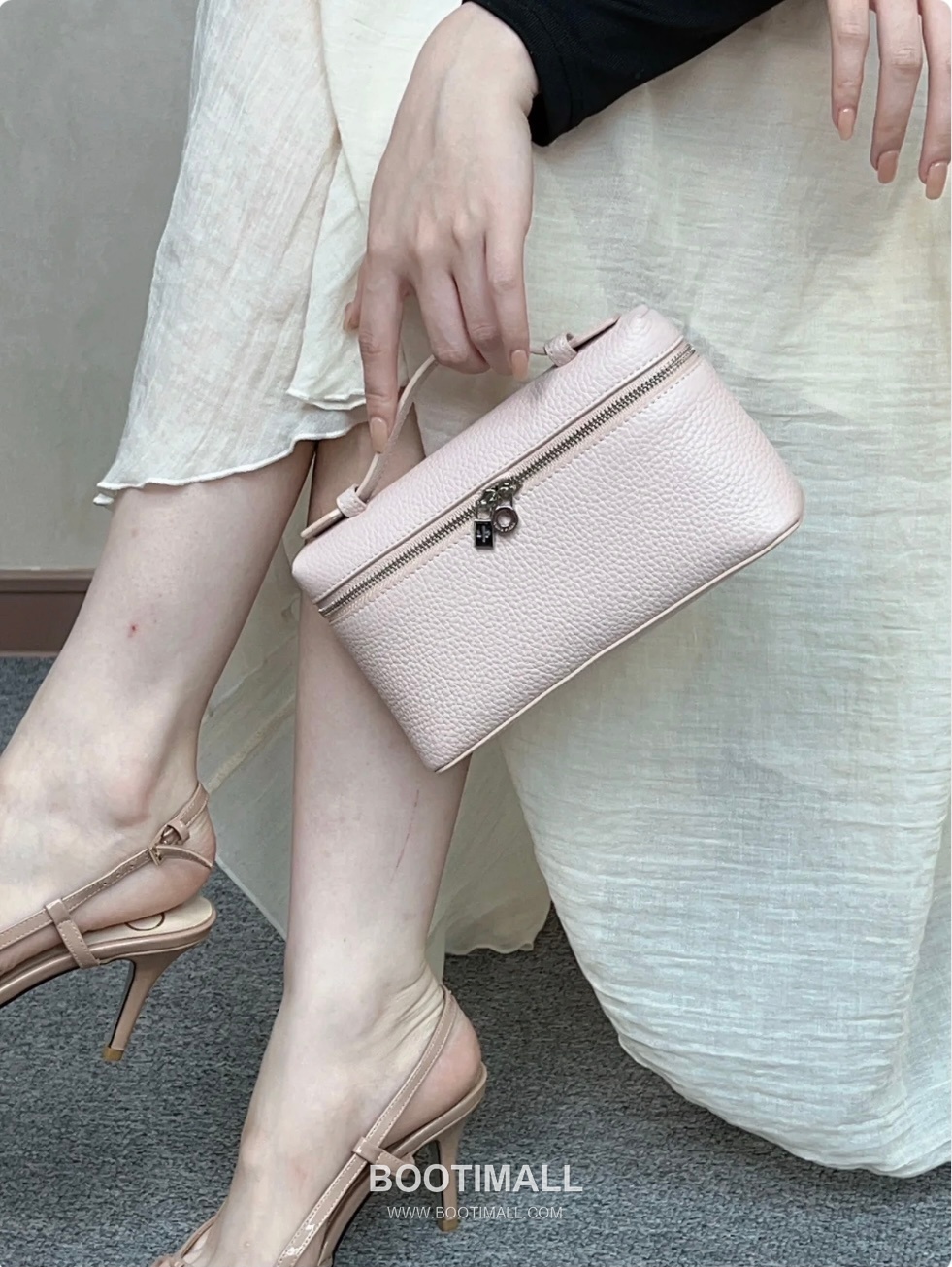 Loro Piana Extra Pocket L19 Calfskin Marble Pink Top Handle Bag 로로피아나 엑스트라 포켓 L19 송아지가죽 마블 핑크 탑핸들백 19cm 6