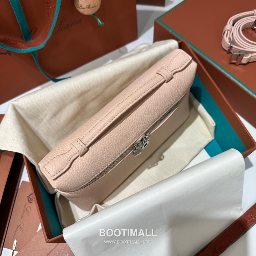 Loro Piana Extra Pocket L19 Calfskin Marble Pink Top Handle Bag 로로피아나 엑스트라 포켓 L19 송아지가죽 마블 핑크 탑핸들백 19cm 13