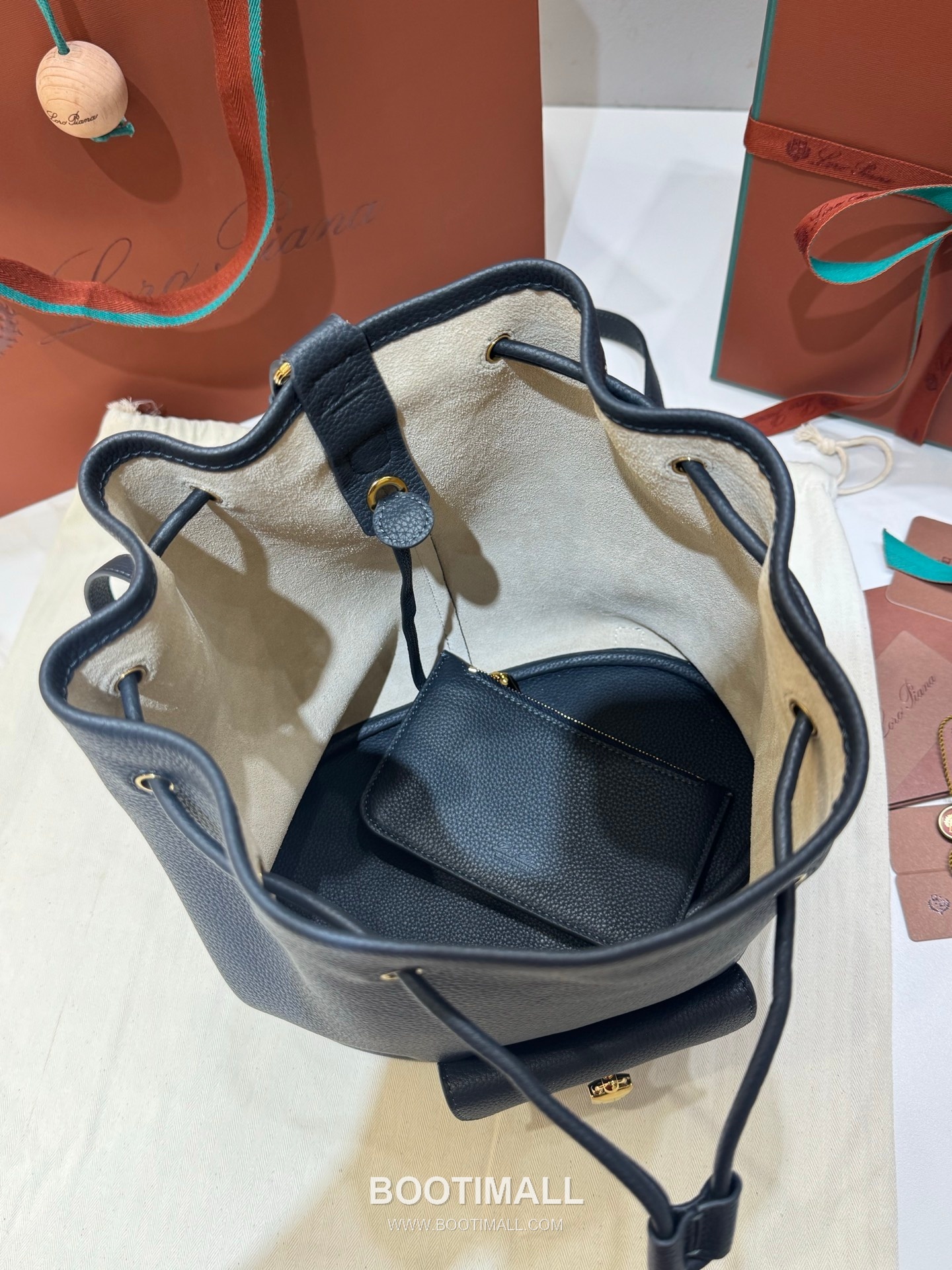 Loro Piana Extra Drawstring Backpack Calfskin 로로피아나 엑스트라 드로스트링 백팩 카프스킨 27cm 8