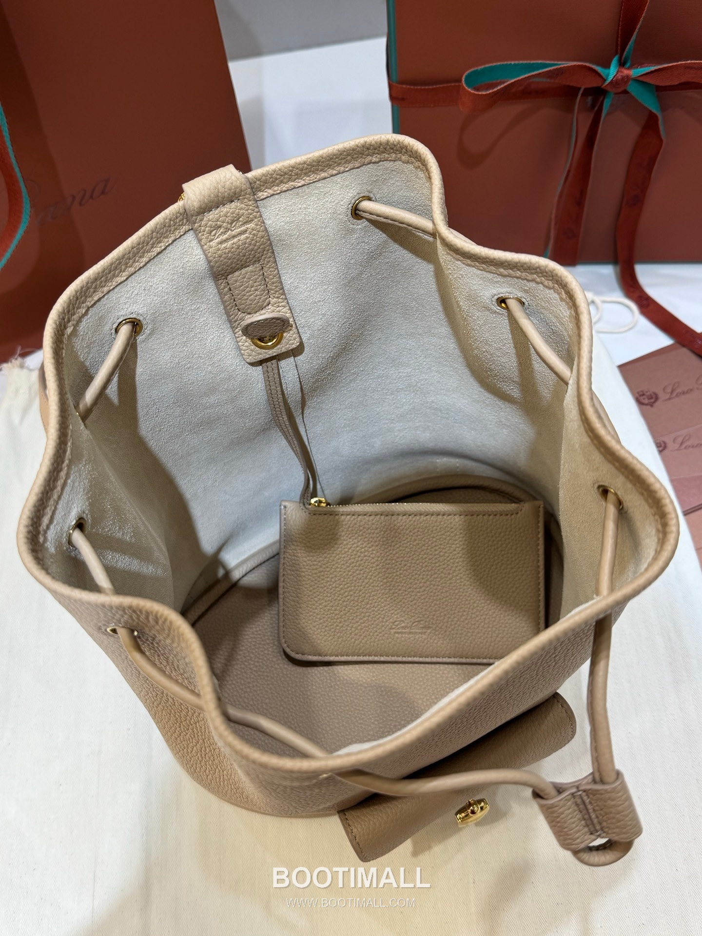 Loro Piana Extra Drawstring Backpack Calfskin 로로피아나 엑스트라 드로스트링 백팩 카프스킨 27cm 8