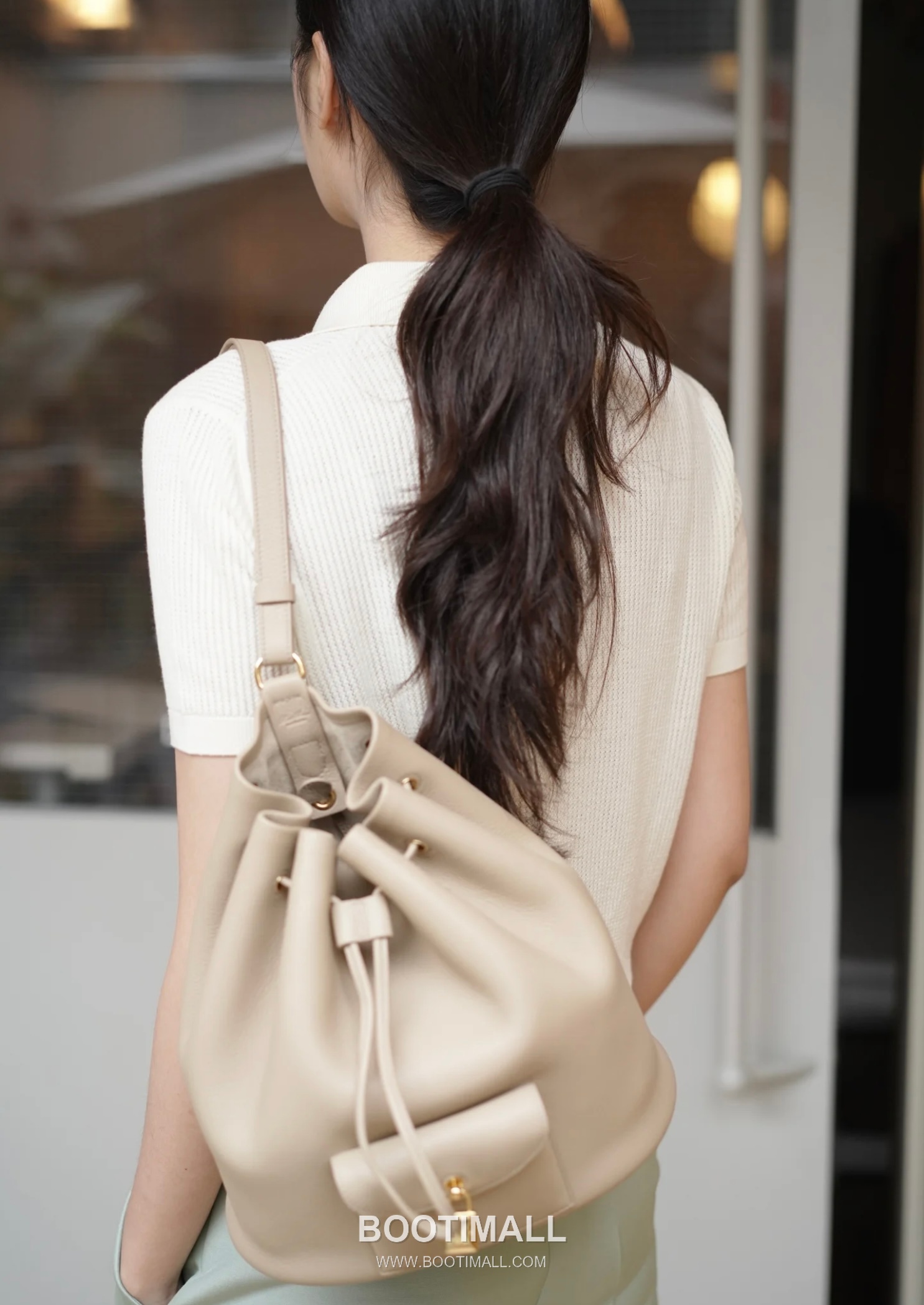 Loro Piana Extra Drawstring Backpack Calfskin 로로피아나 엑스트라 드로스트링 백팩 카프스킨 27cm 5