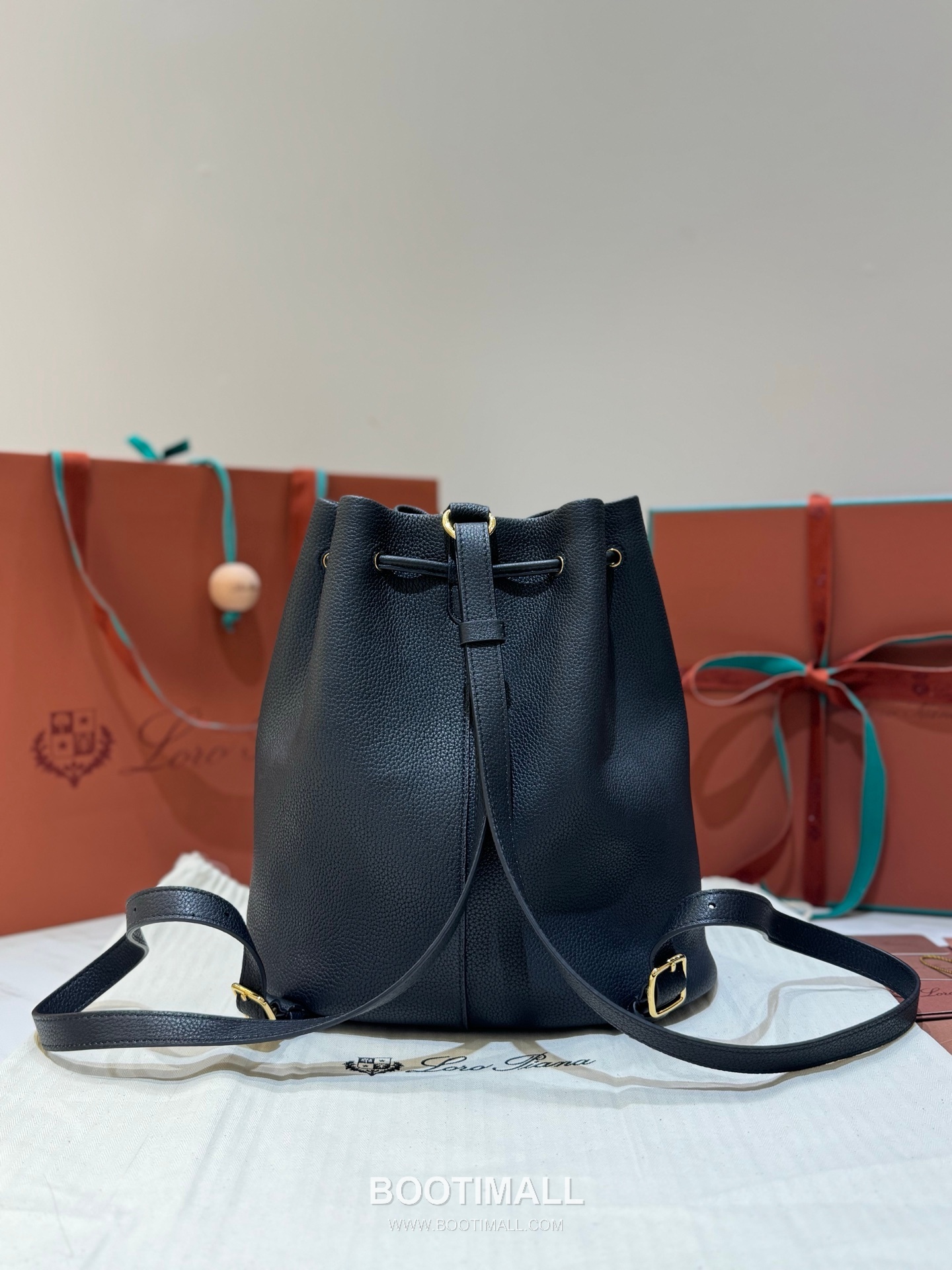 Loro Piana Extra Drawstring Backpack Calfskin 로로피아나 엑스트라 드로스트링 백팩 카프스킨 27cm 6