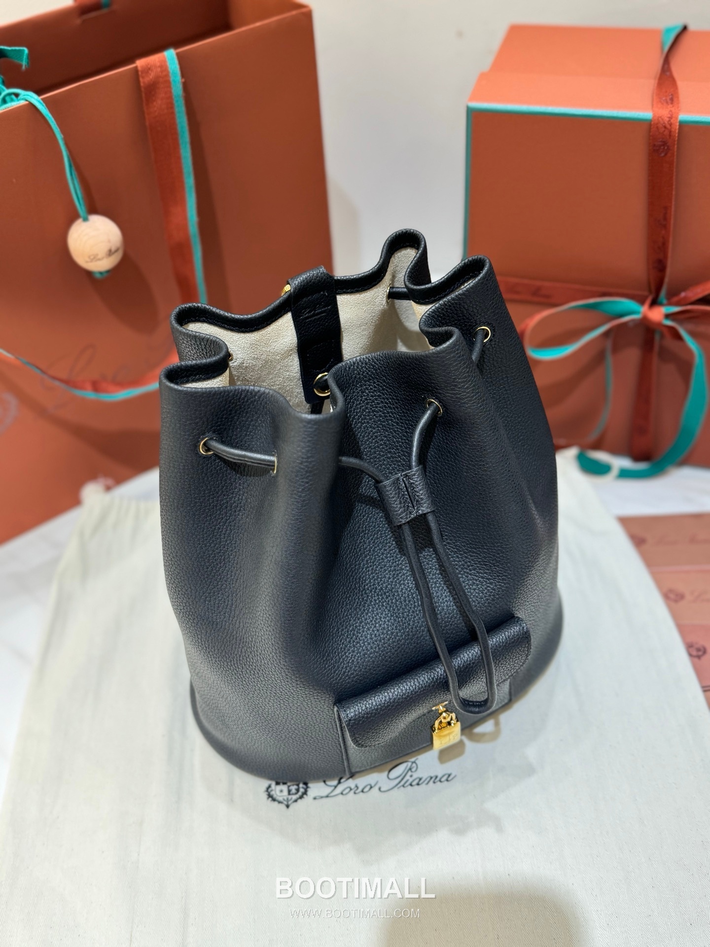 Loro Piana Extra Drawstring Backpack Calfskin 로로피아나 엑스트라 드로스트링 백팩 카프스킨 27cm 7