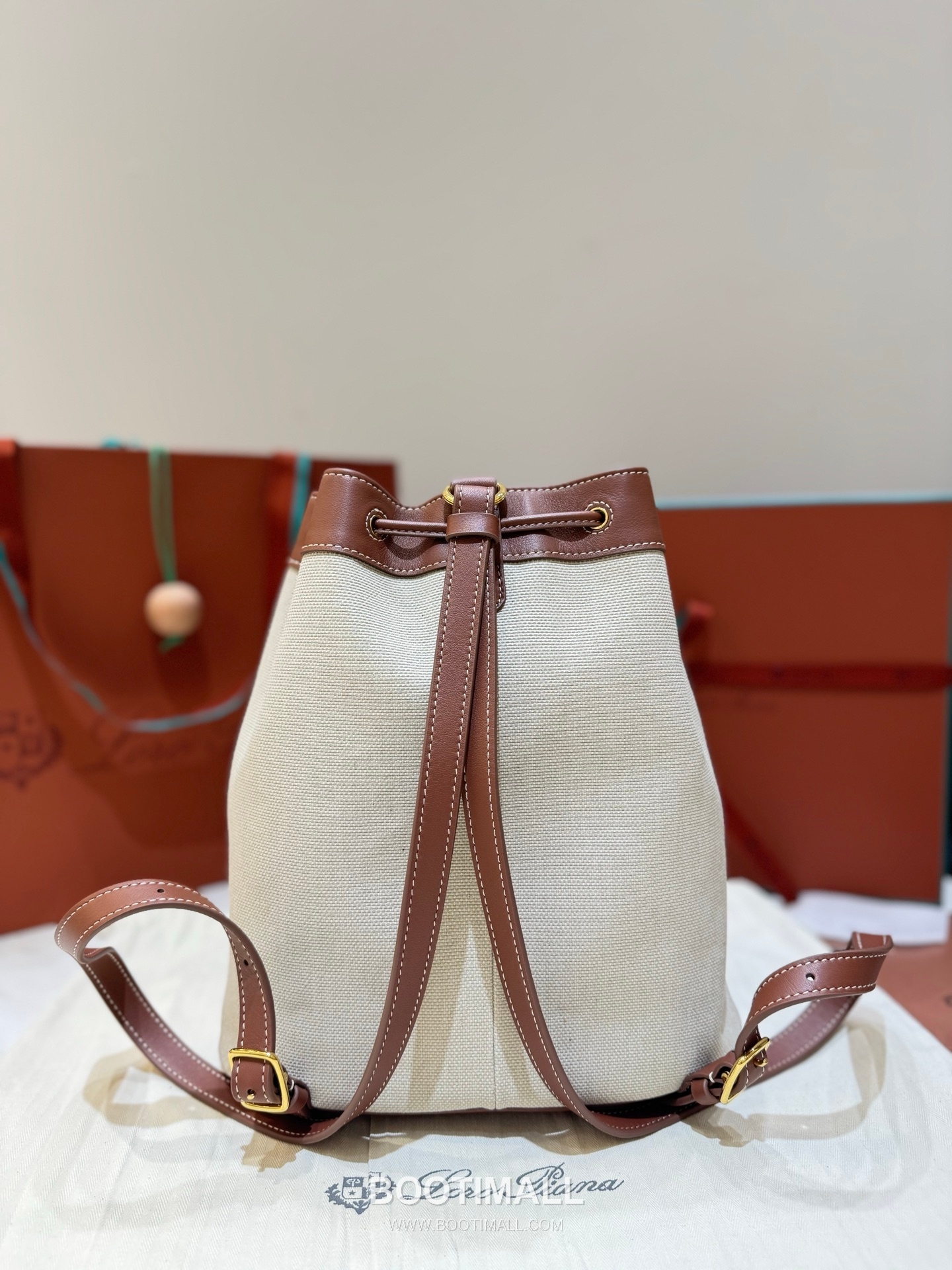 Loro Piana Calfskin Brown Backpack 로로피아나 카프스킨 브라운 백팩 27cm 11