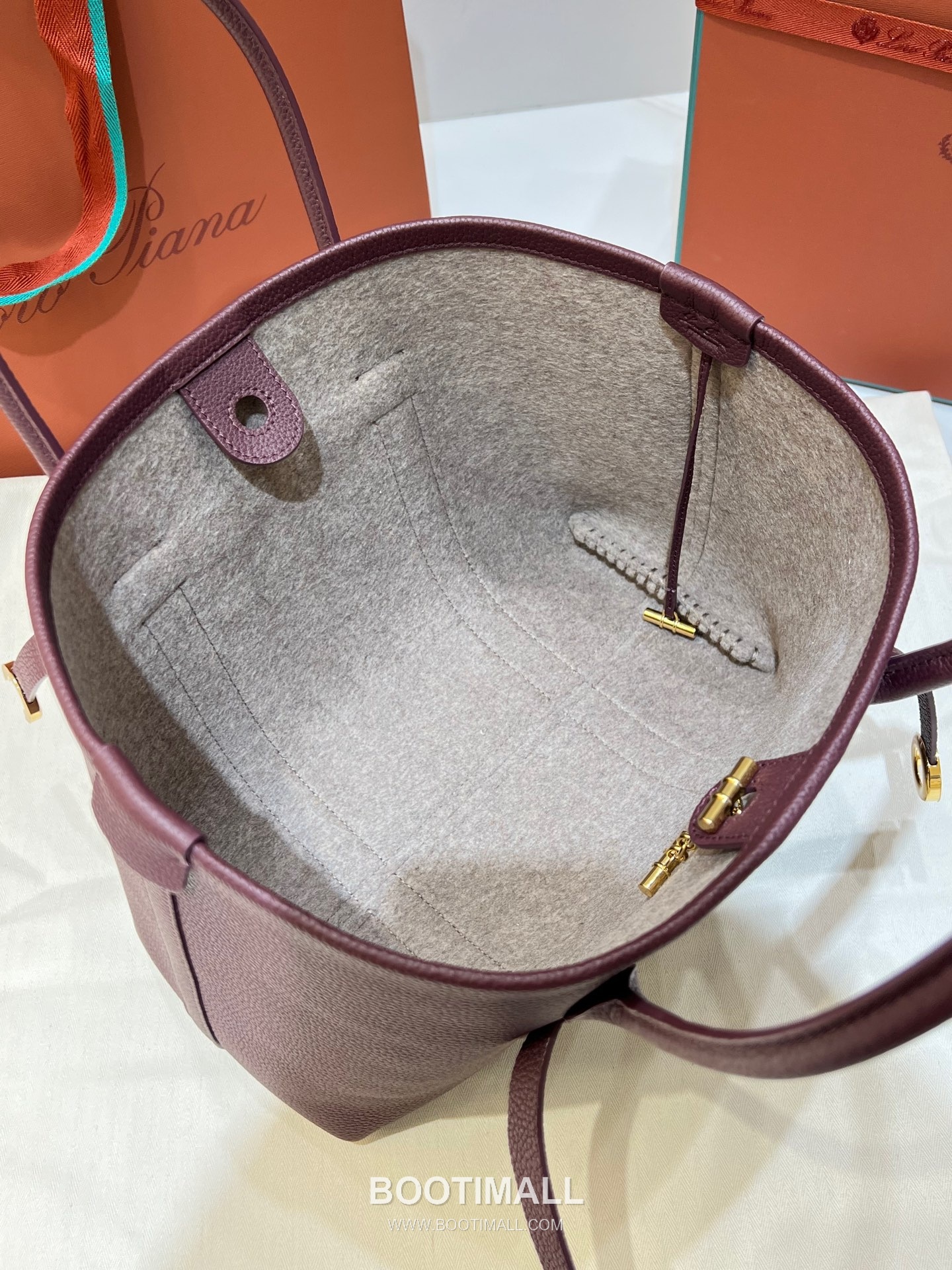 Loro Piana Ghiera Small Shopper Bag Grain Leather 로로피아나 기에라 스몰 쇼퍼백 그레인 레더 28cm 8