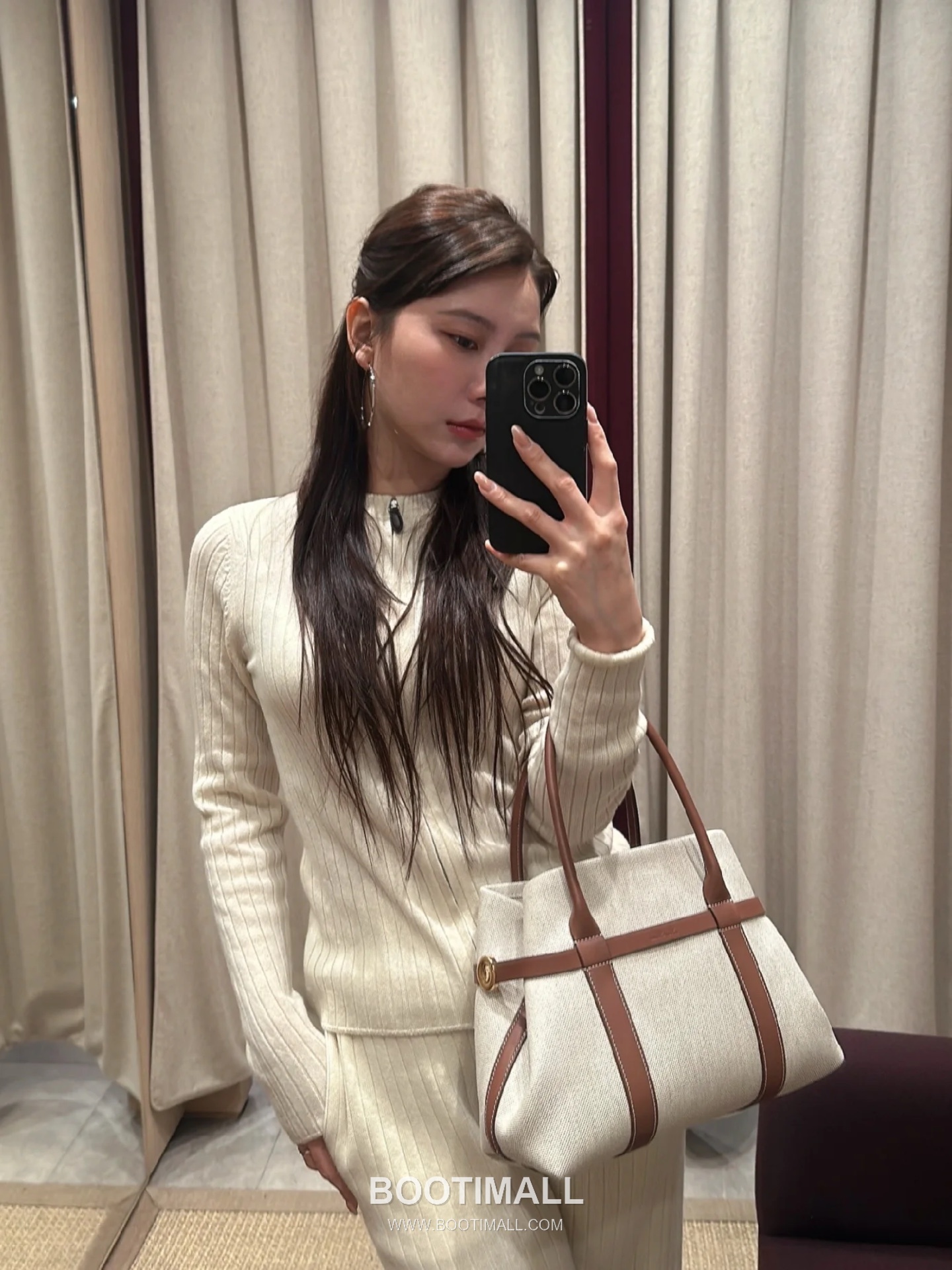 Loro Piana Ghiera Canvas Beige Shoulder Bag 로로피아나 Ghiera 캔버스 베이지 숄더백 28cm 1
